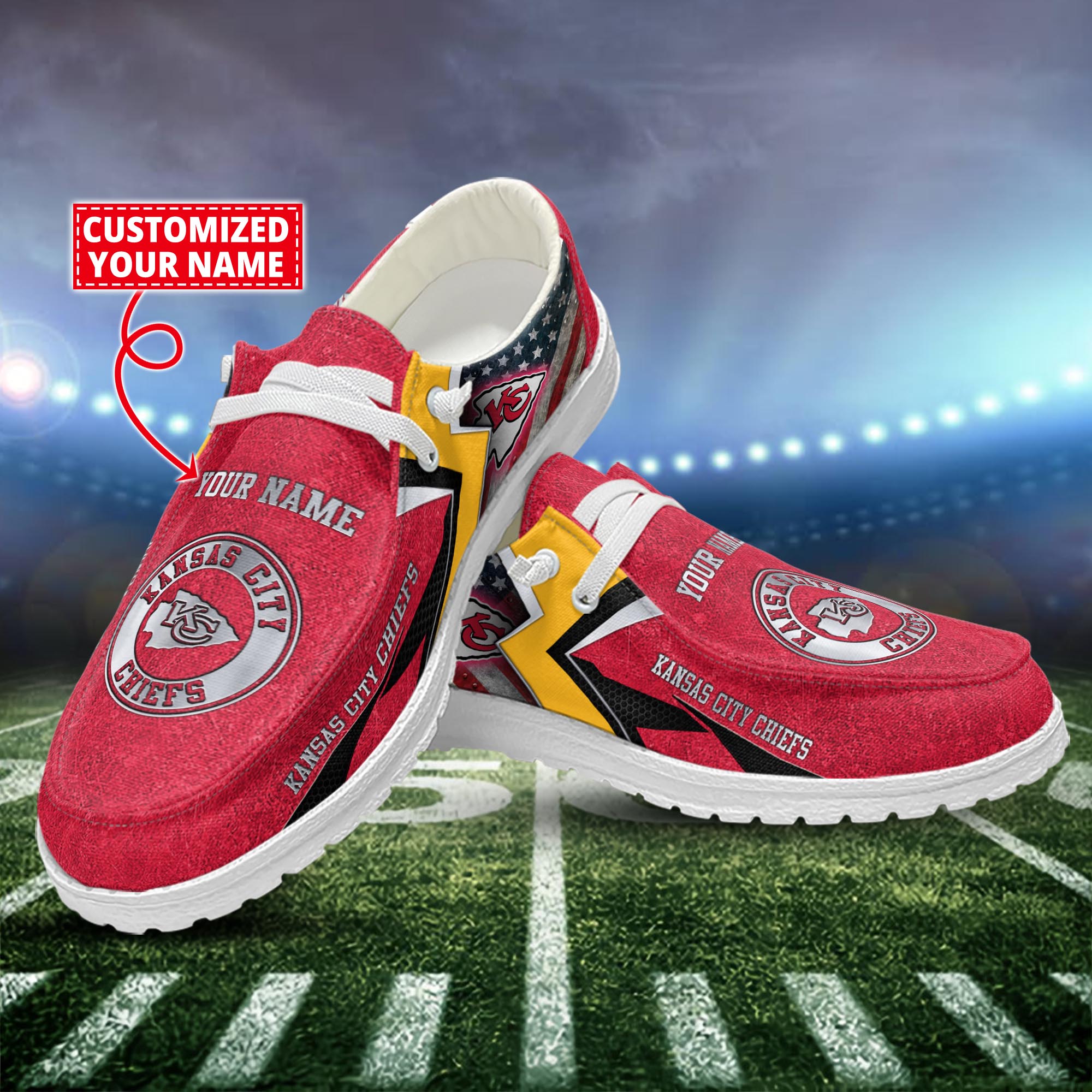 Kansas City Chiefs Dude Shoes Custom Name  New Arrivals H52586