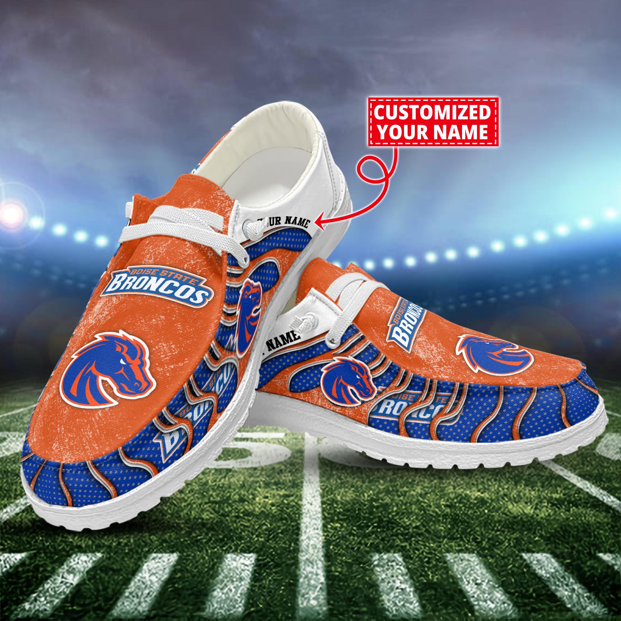 Boise State Broncos Dude Shoes Custom Name  New Arrivals H52596