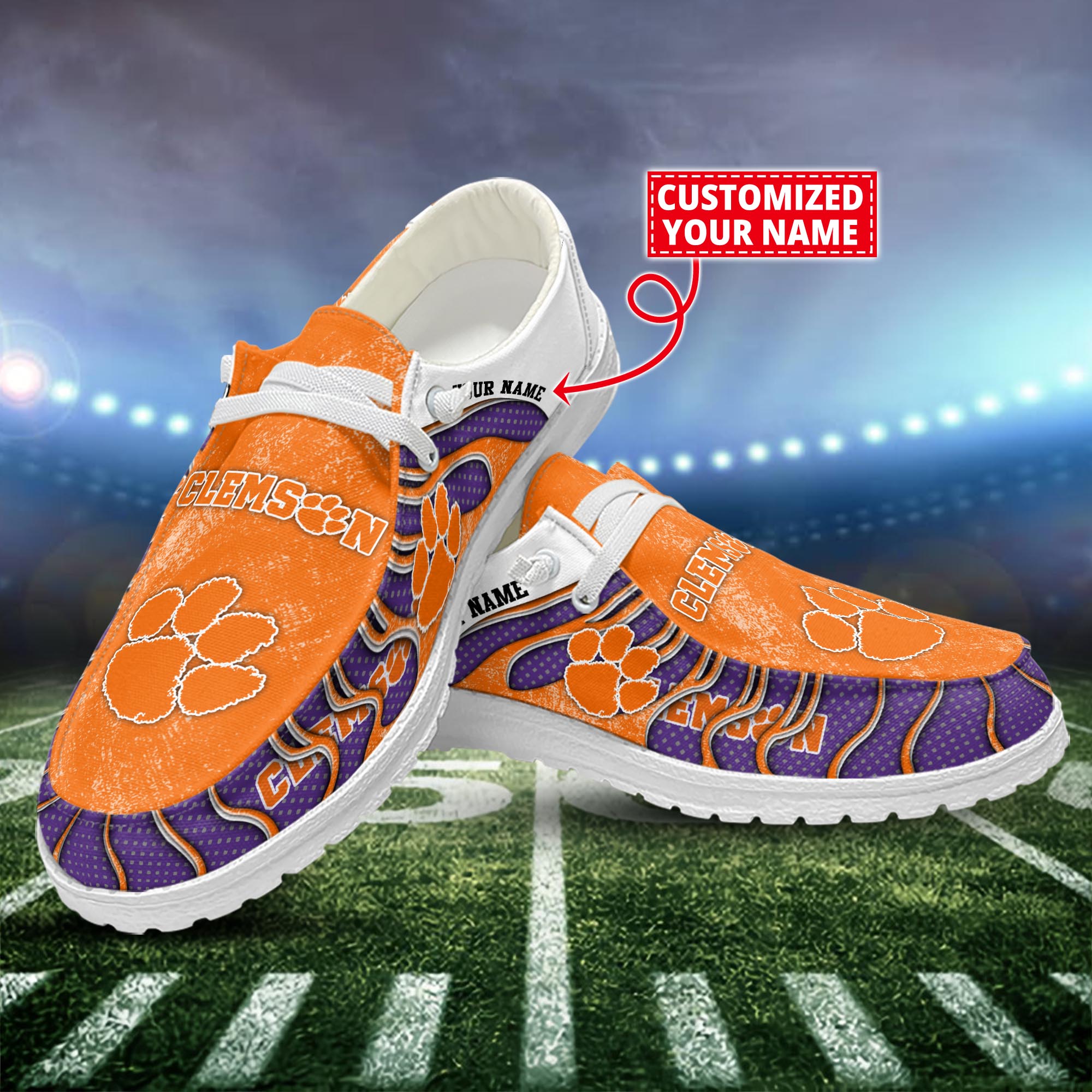 Clemson Tigers Dude Shoes Custom Name  New Arrivals H52596