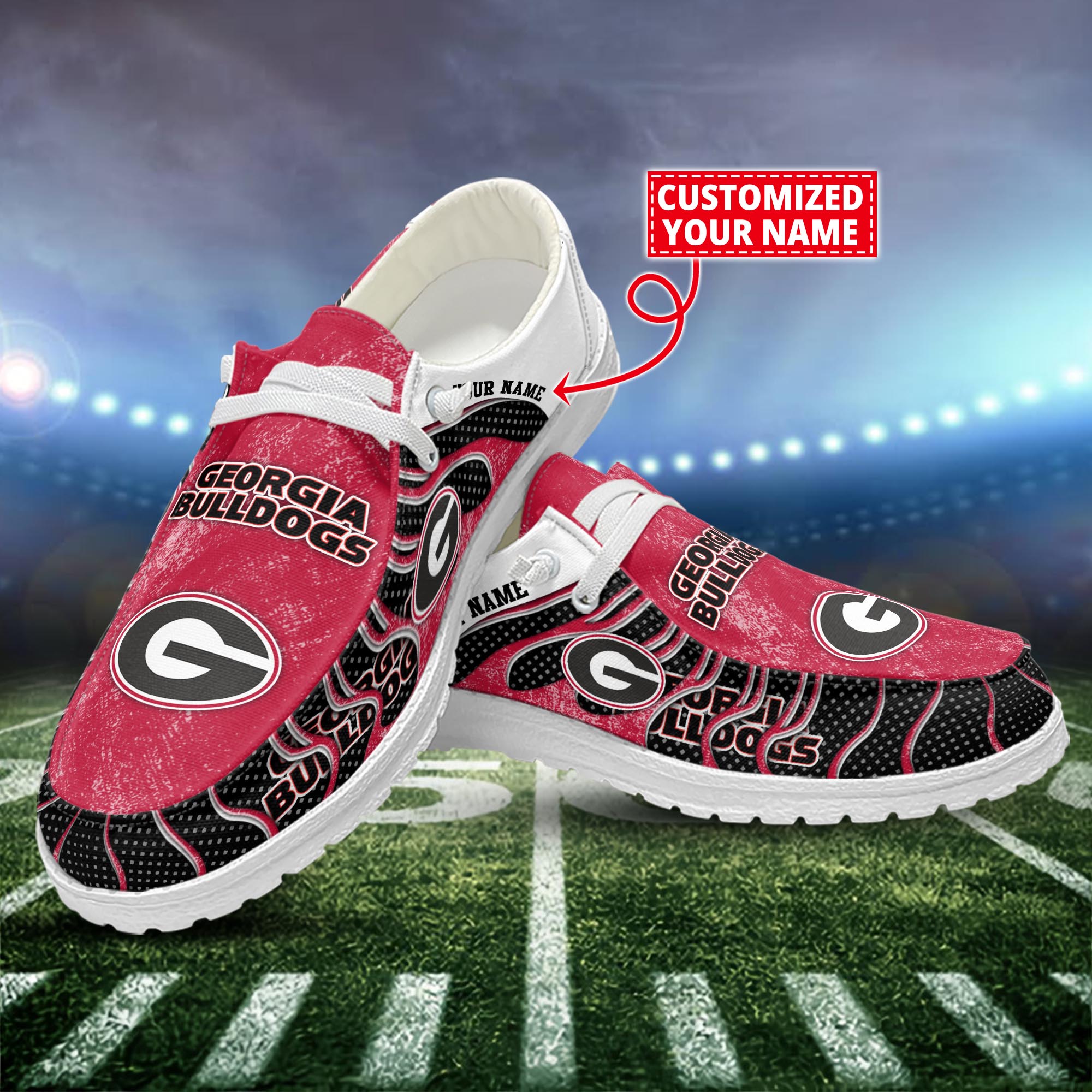 Georgia Bulldogs Dude Shoes Custom Name  New Arrivals H52596