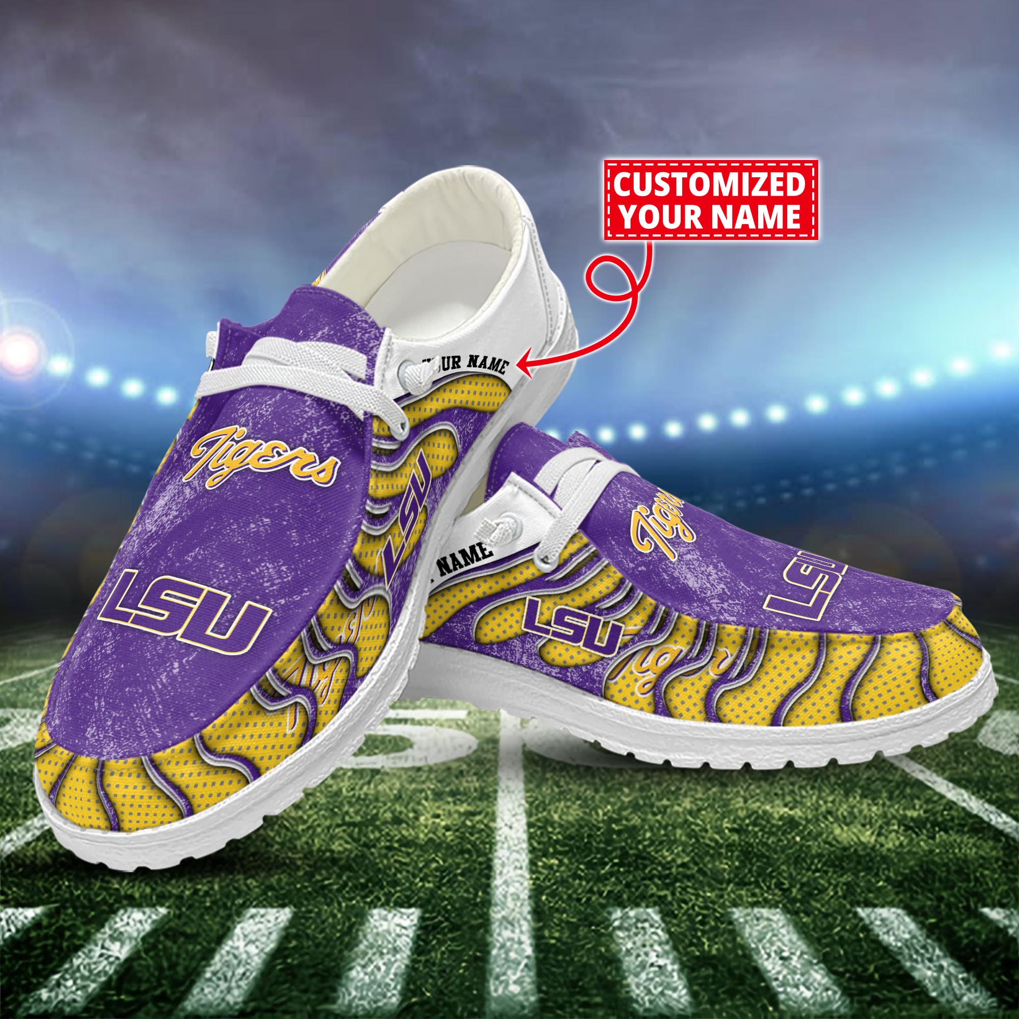 LSU TIGERS Dude Shoes Custom Name  New Arrivals H52596