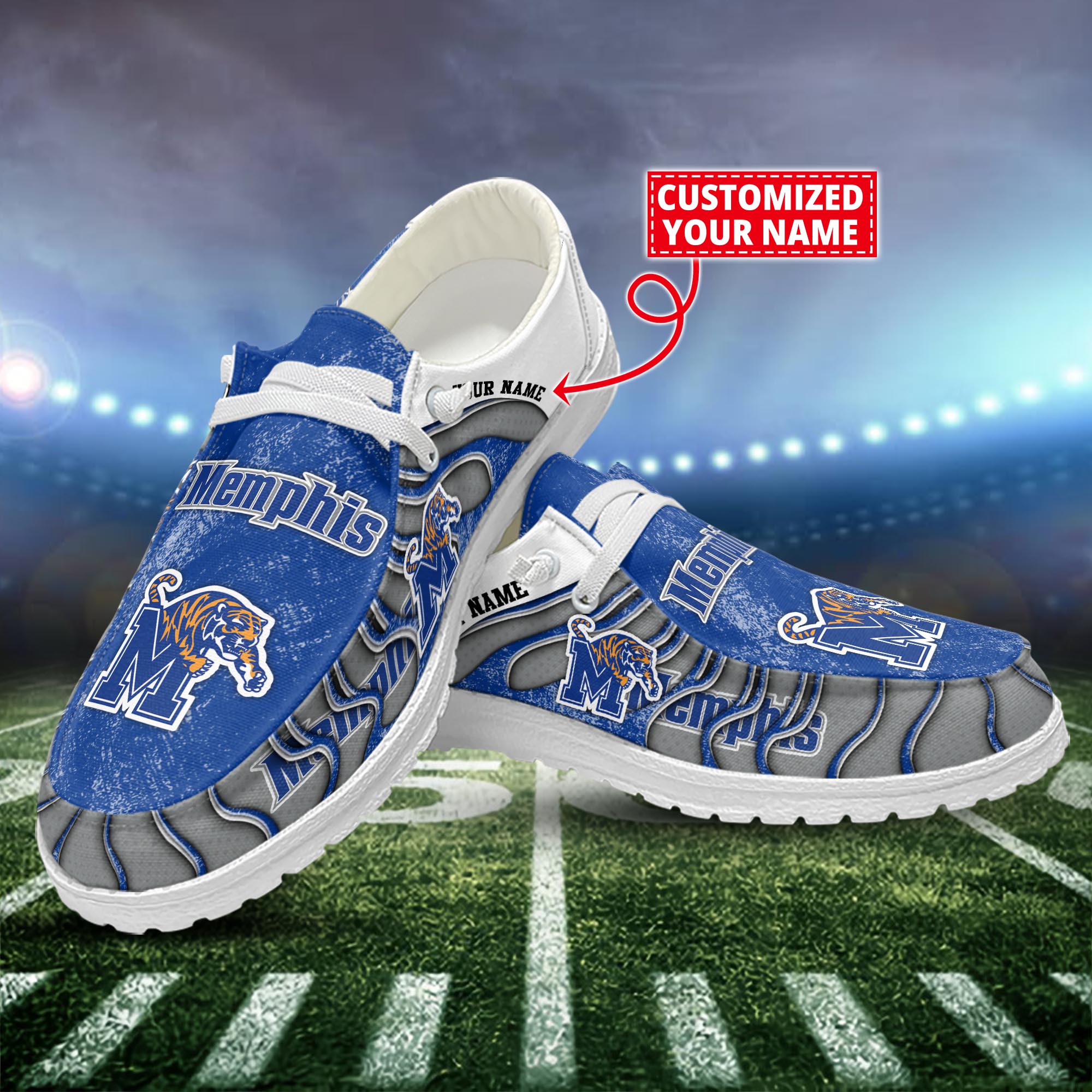 Memphis Tigers Dude Shoes Custom Name  New Arrivals H52596