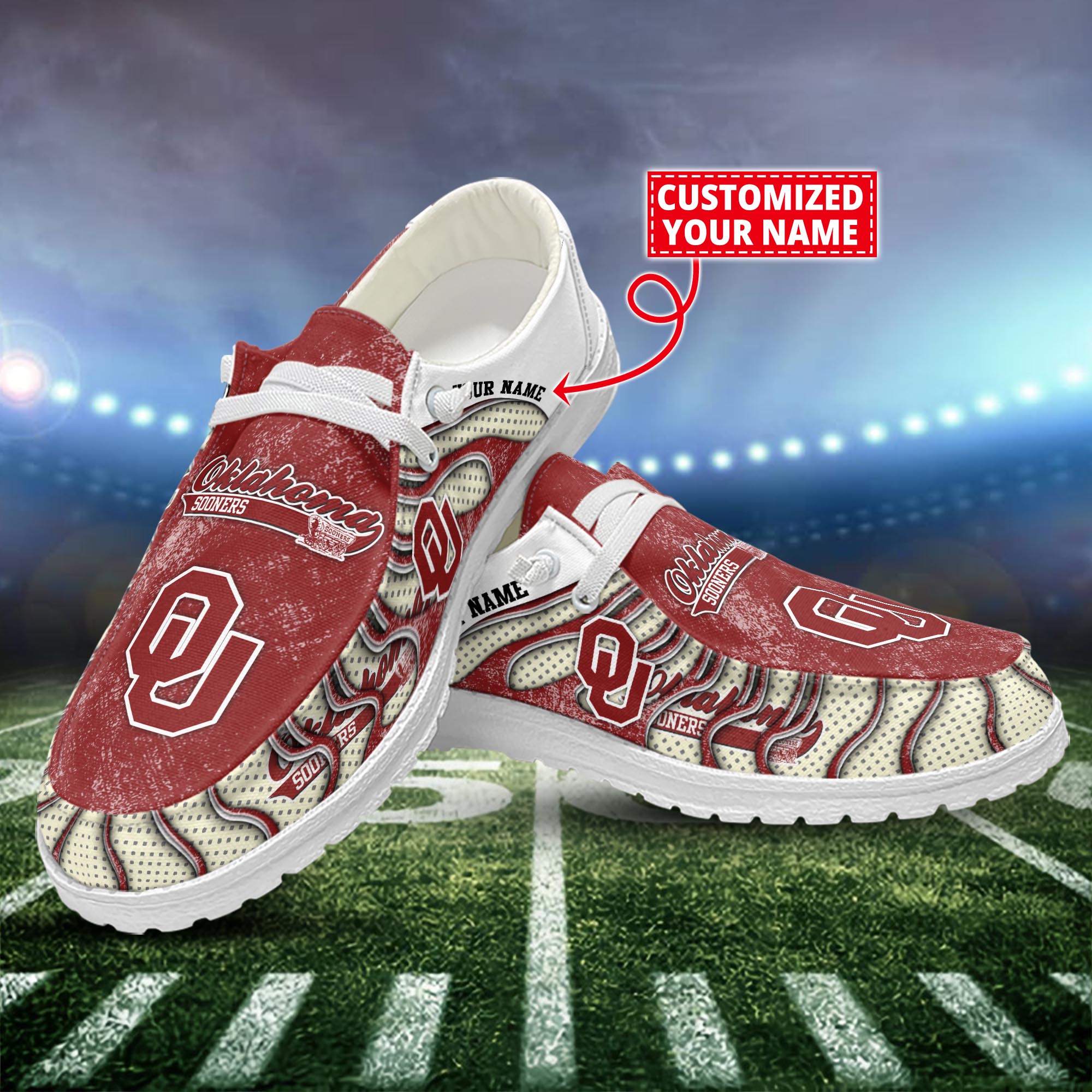 Oklahoma Sooners Dude Shoes Custom Name  New Arrivals H52596