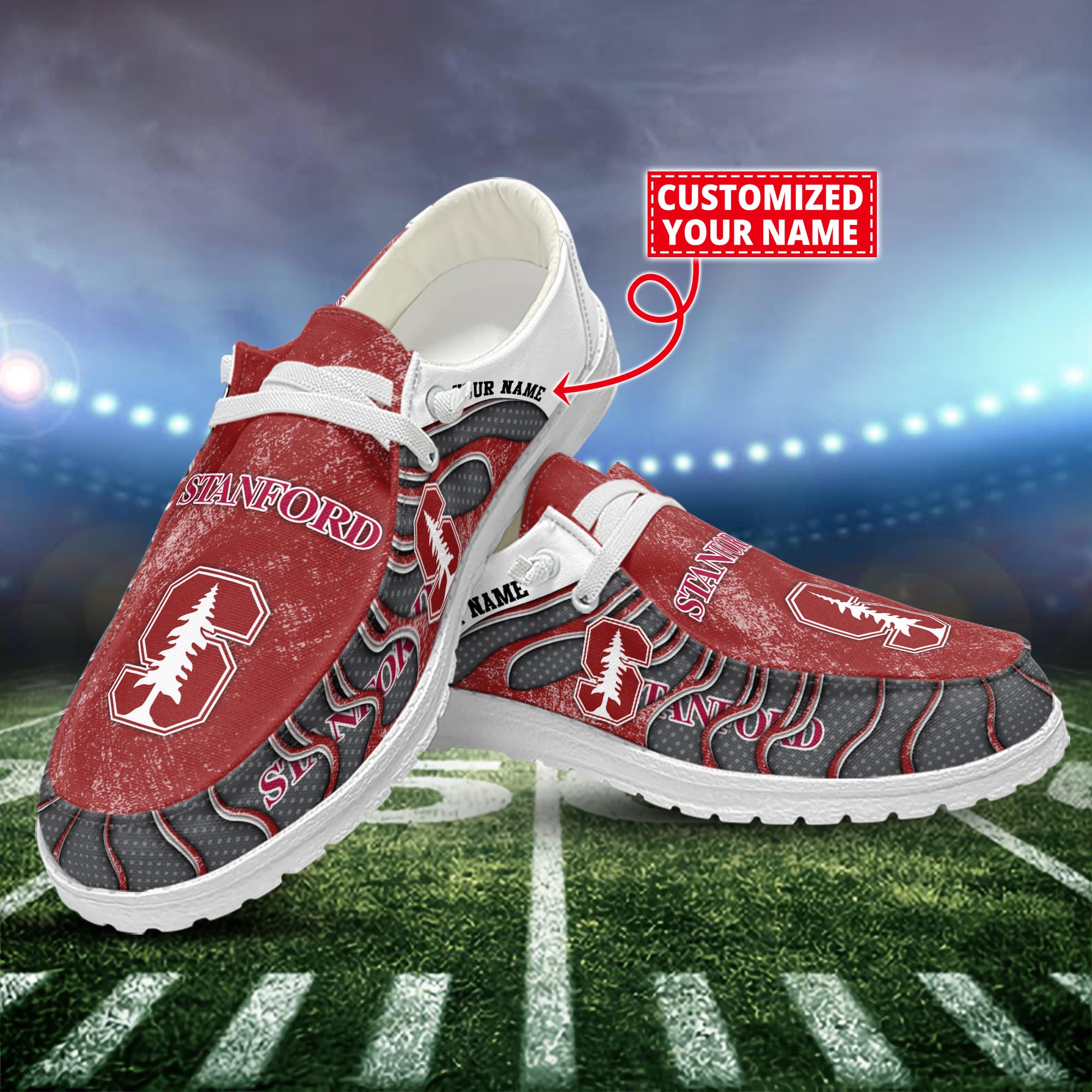 Stanford Cardinal Dude Shoes Custom Name  New Arrivals H52596