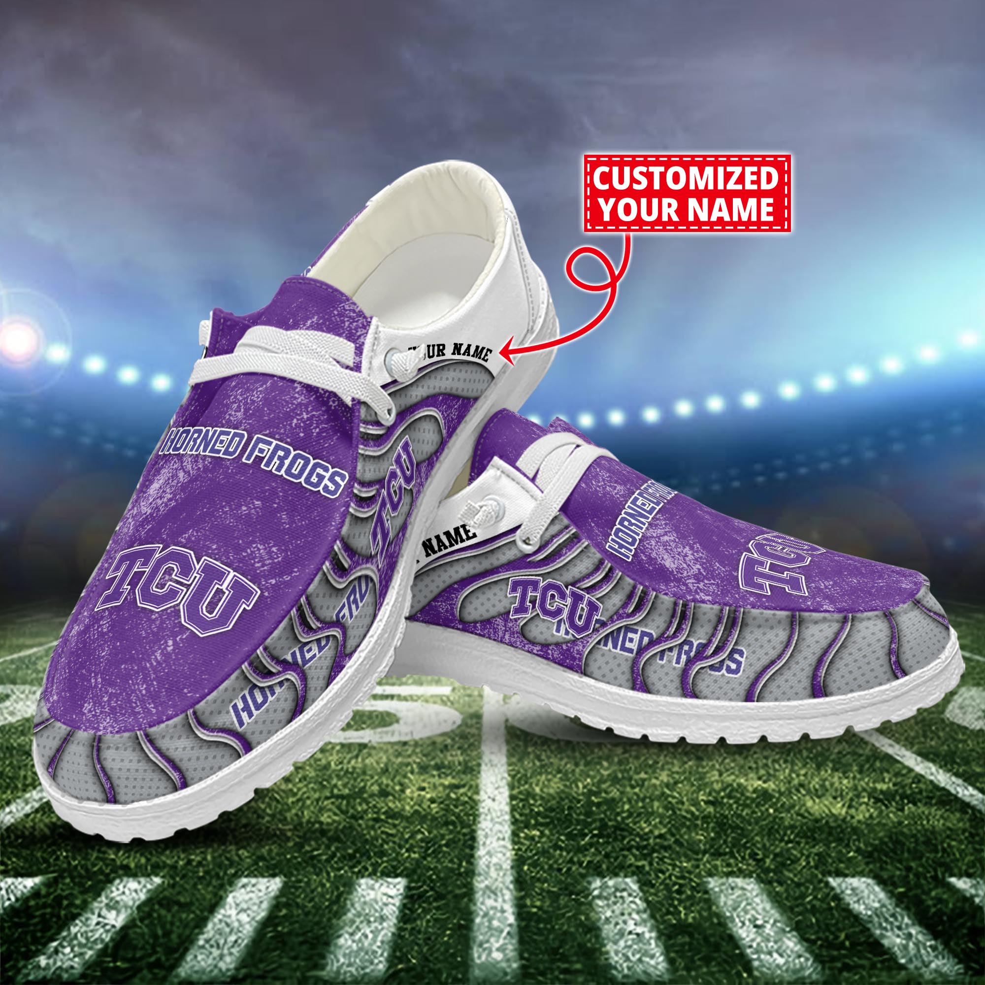 TCU Horned Frogs Dude Shoes Custom Name  New Arrivals H52596