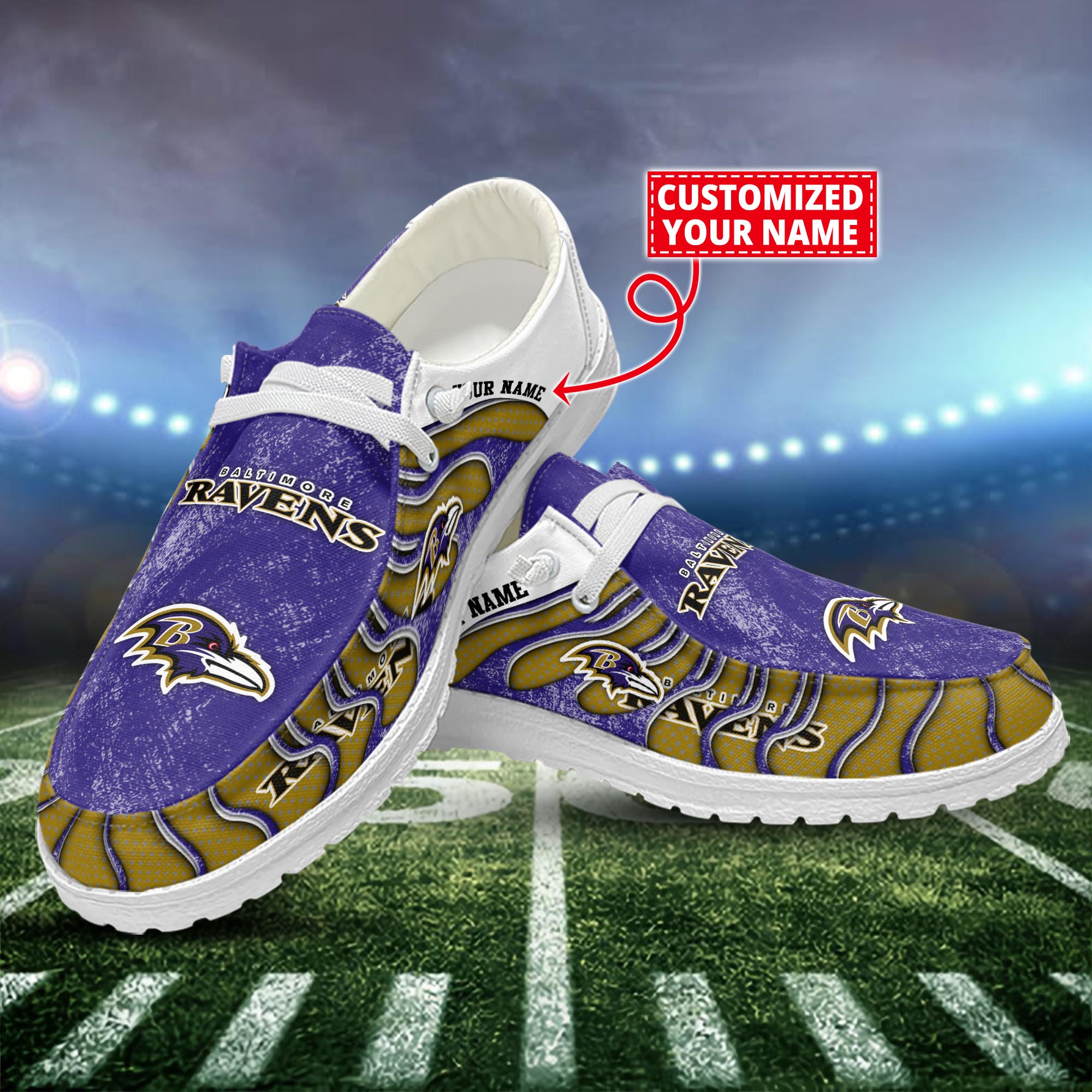 Baltimore Ravens Dude Shoes Custom Name  New Arrivals H52596