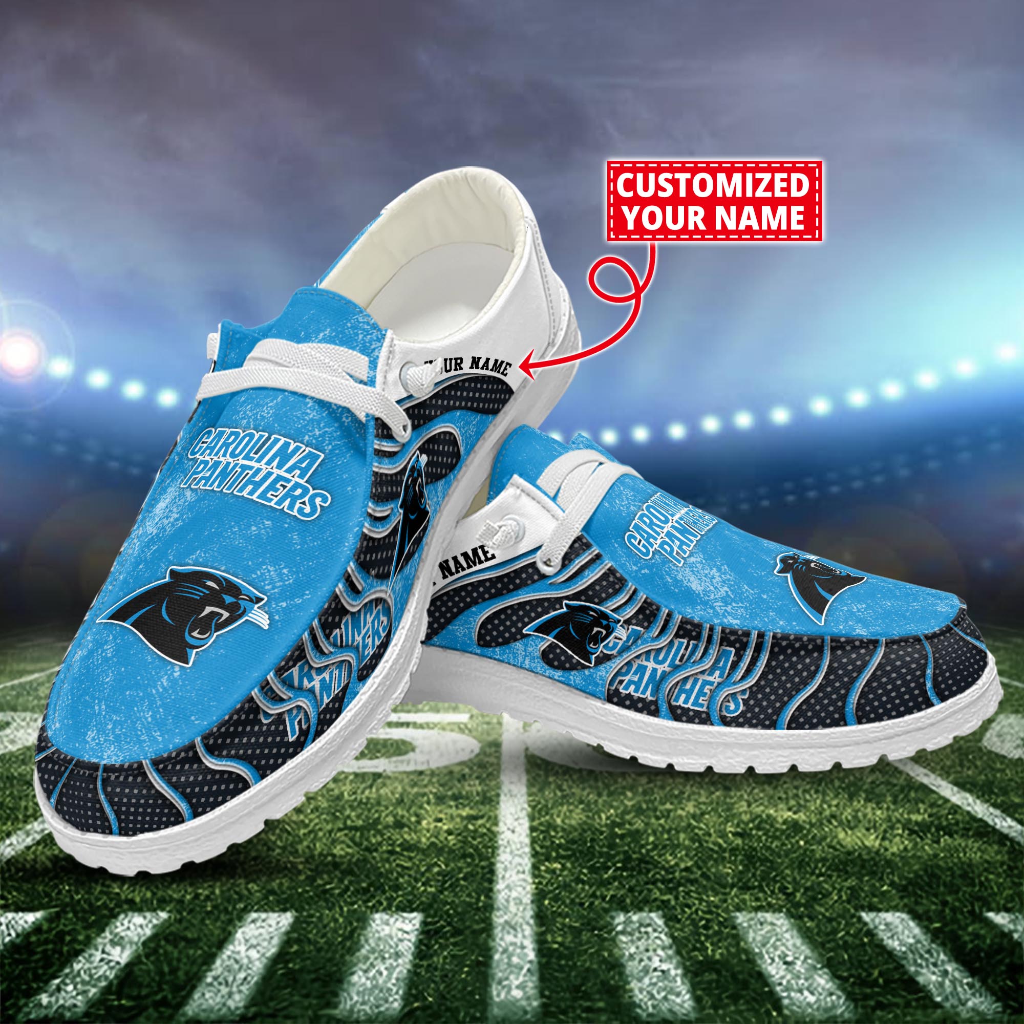 Carolina Panthers Dude Shoes Custom Name  New Arrivals H52596