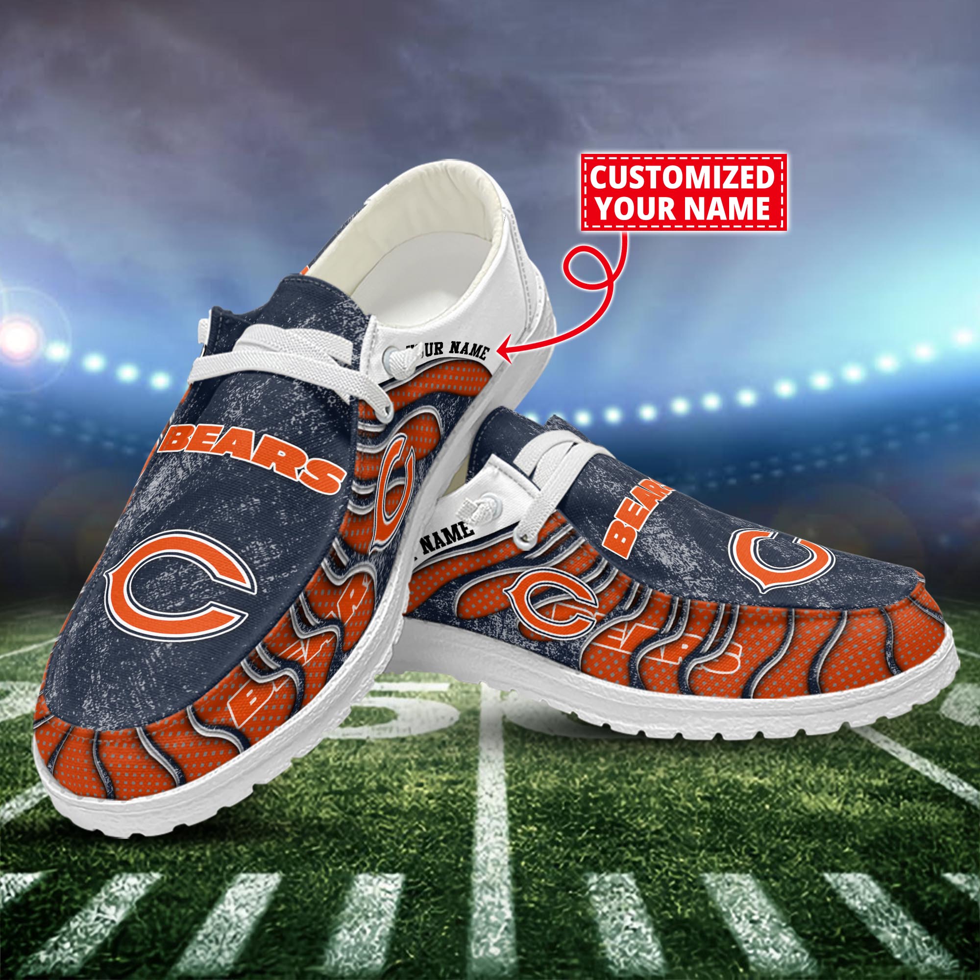 Chicago Bears Dude Shoes Custom Name  New Arrivals H52596