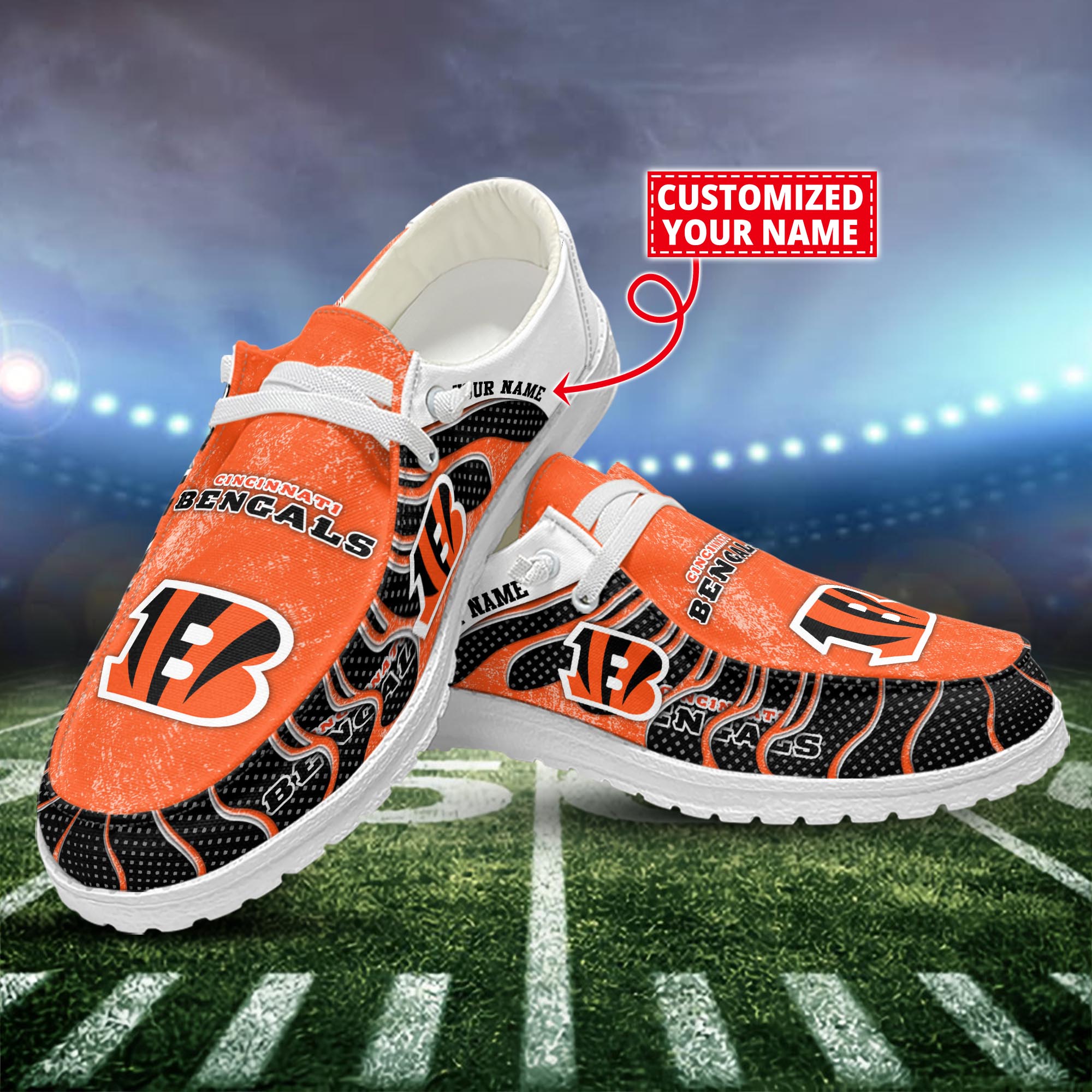 Cincinnati Bengals Dude Shoes Custom Name  New Arrivals H52596