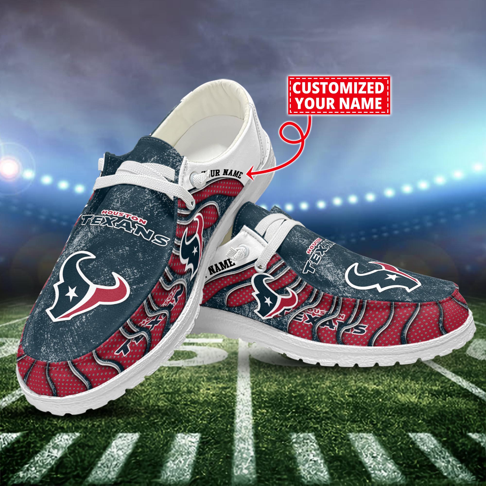 Houston Texans Dude Shoes Custom Name  New Arrivals H52596