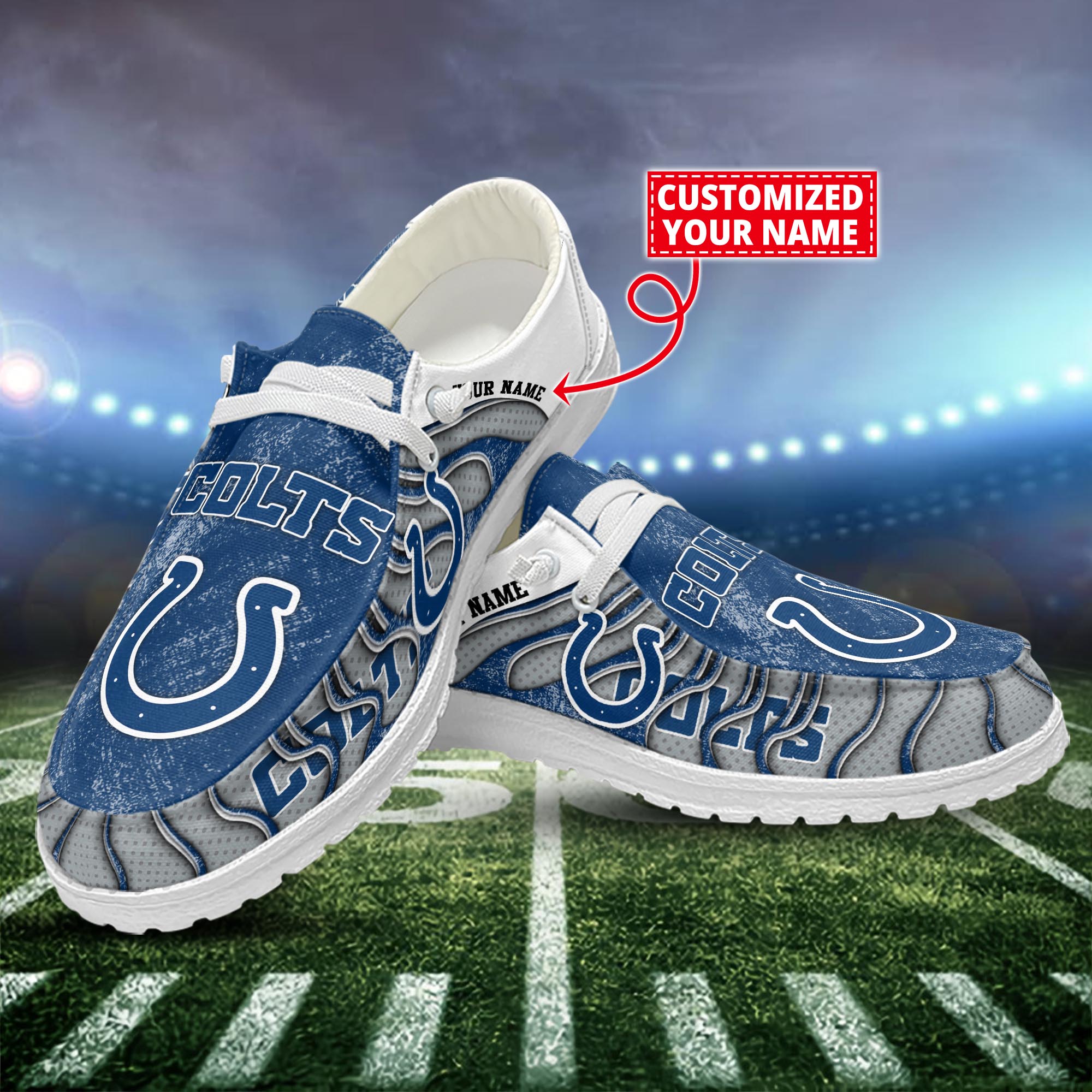 Indianapolis Colts Dude Shoes Custom Name  New Arrivals H52596