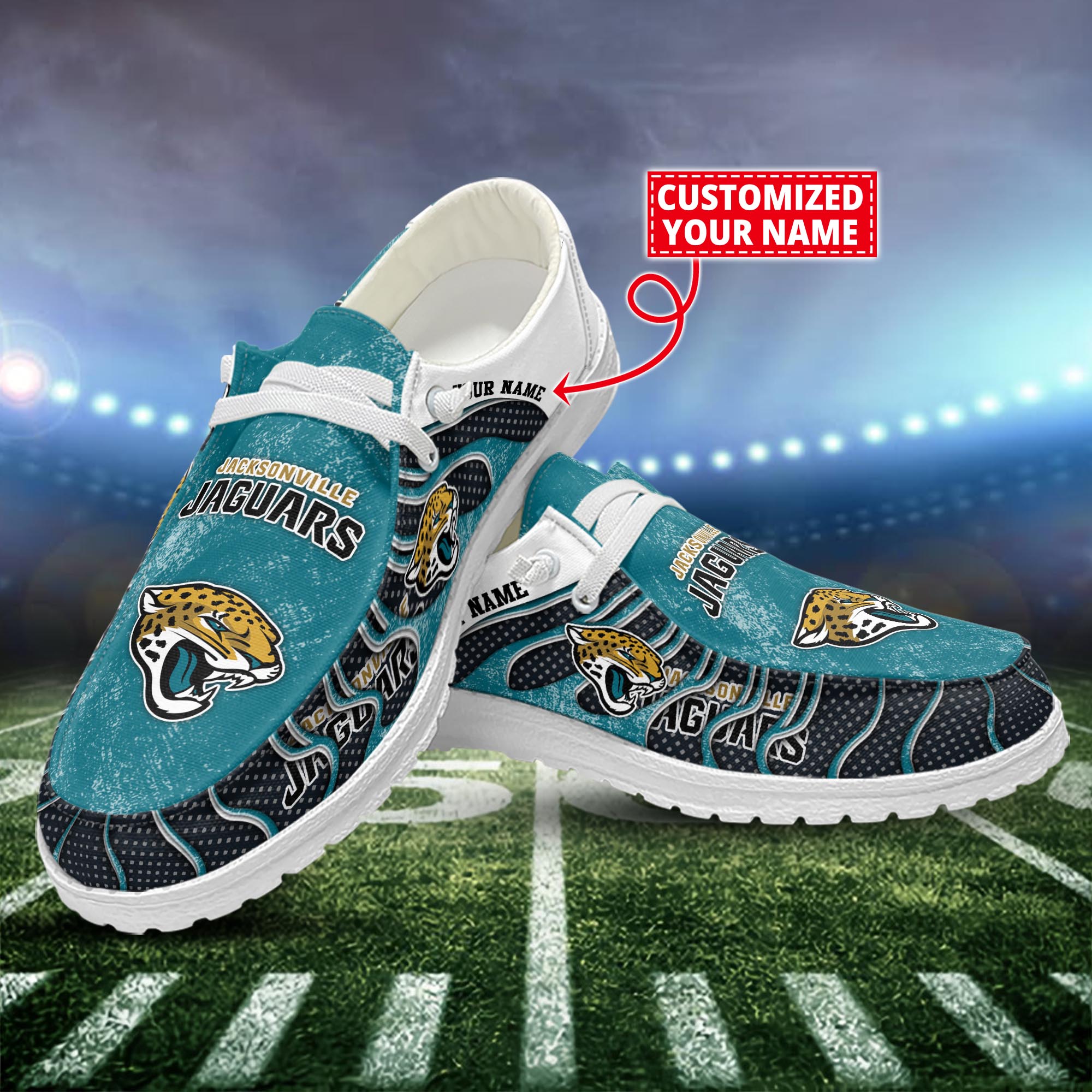 Jacksonville Jaguars Dude Shoes Custom Name  New Arrivals H52596