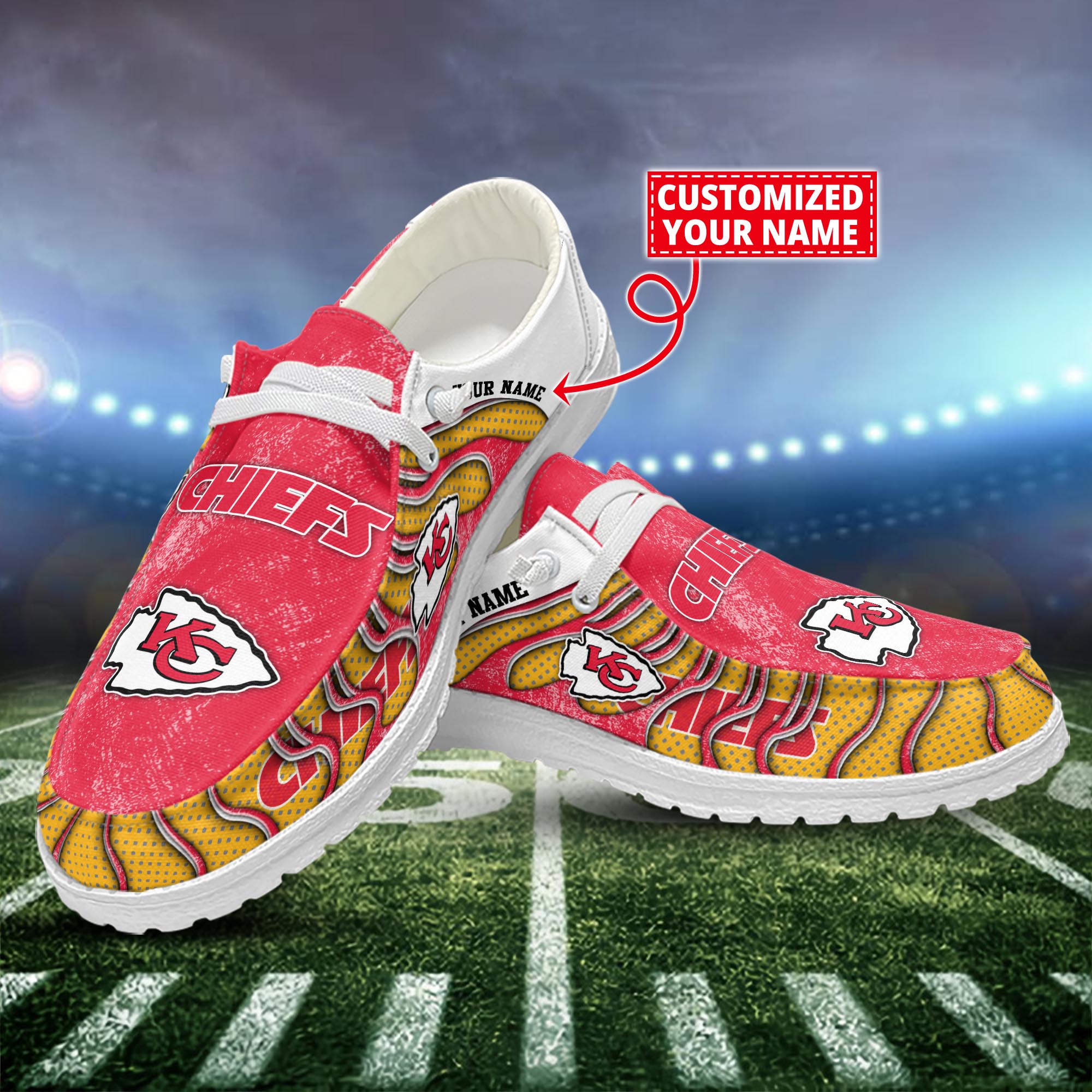 Kansas City Chiefs Dude Shoes Custom Name  New Arrivals H52596