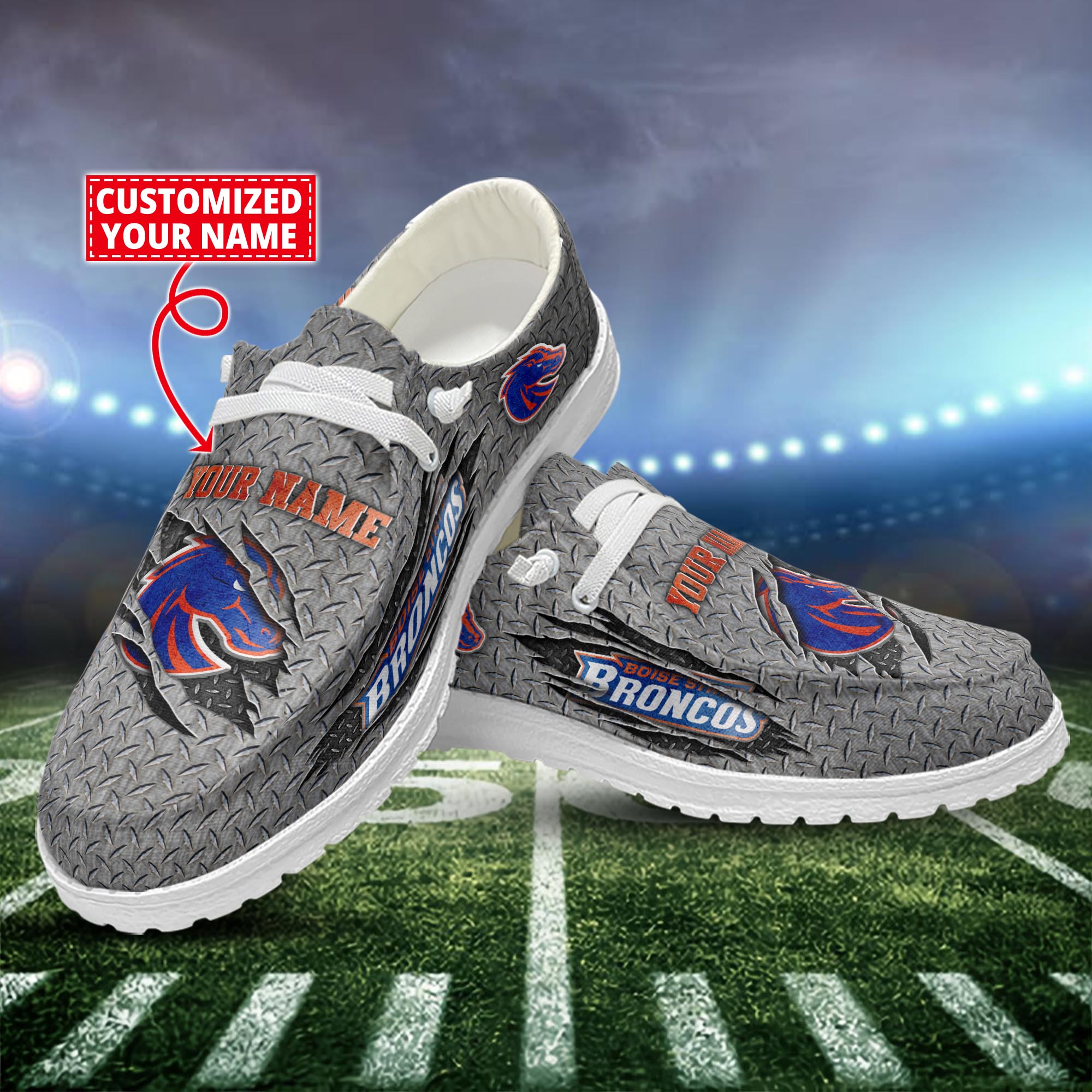 Boise State Broncos Dude Shoes Custom Name  New Arrivals H52609