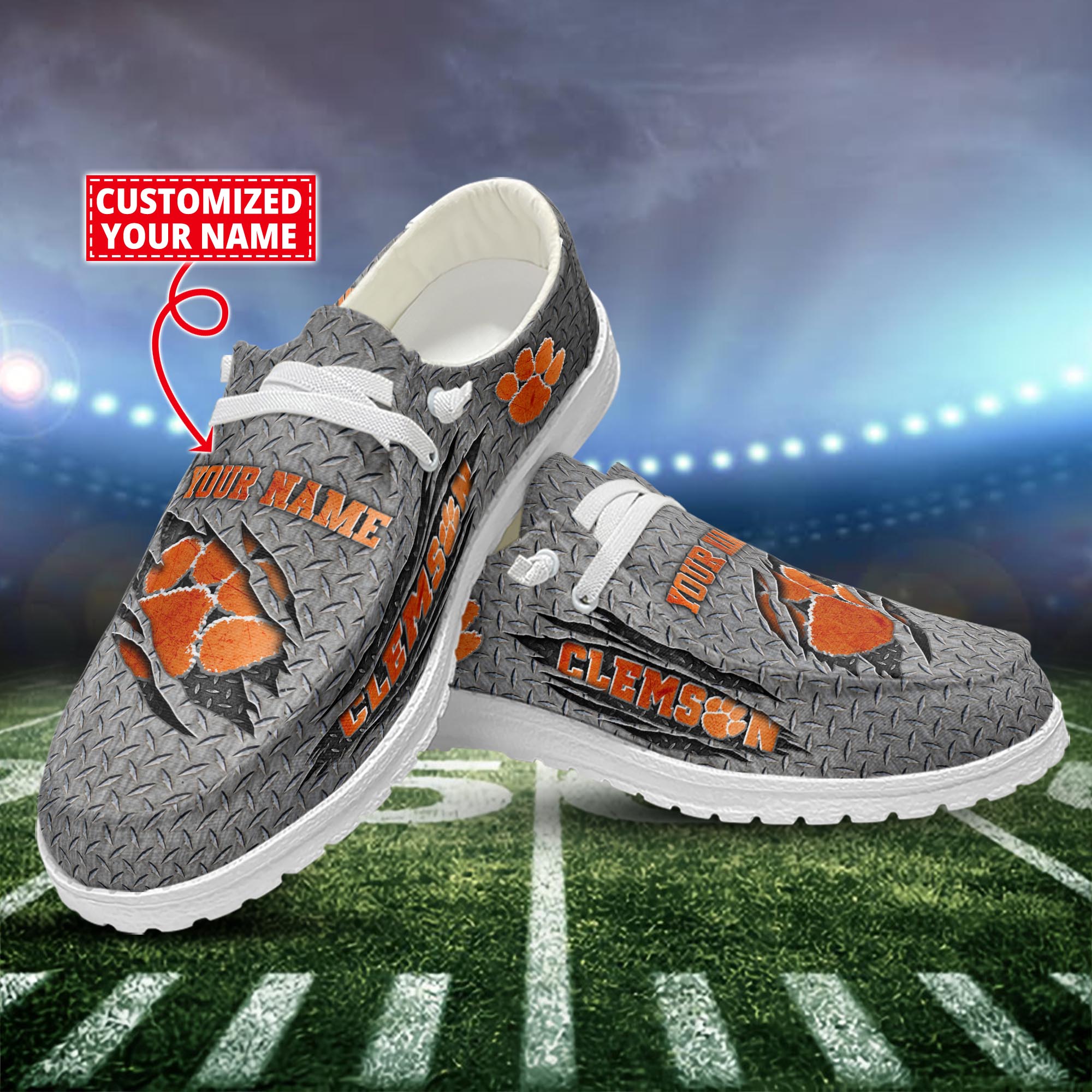 Clemson Tigers Dude Shoes Custom Name  New Arrivals H52609