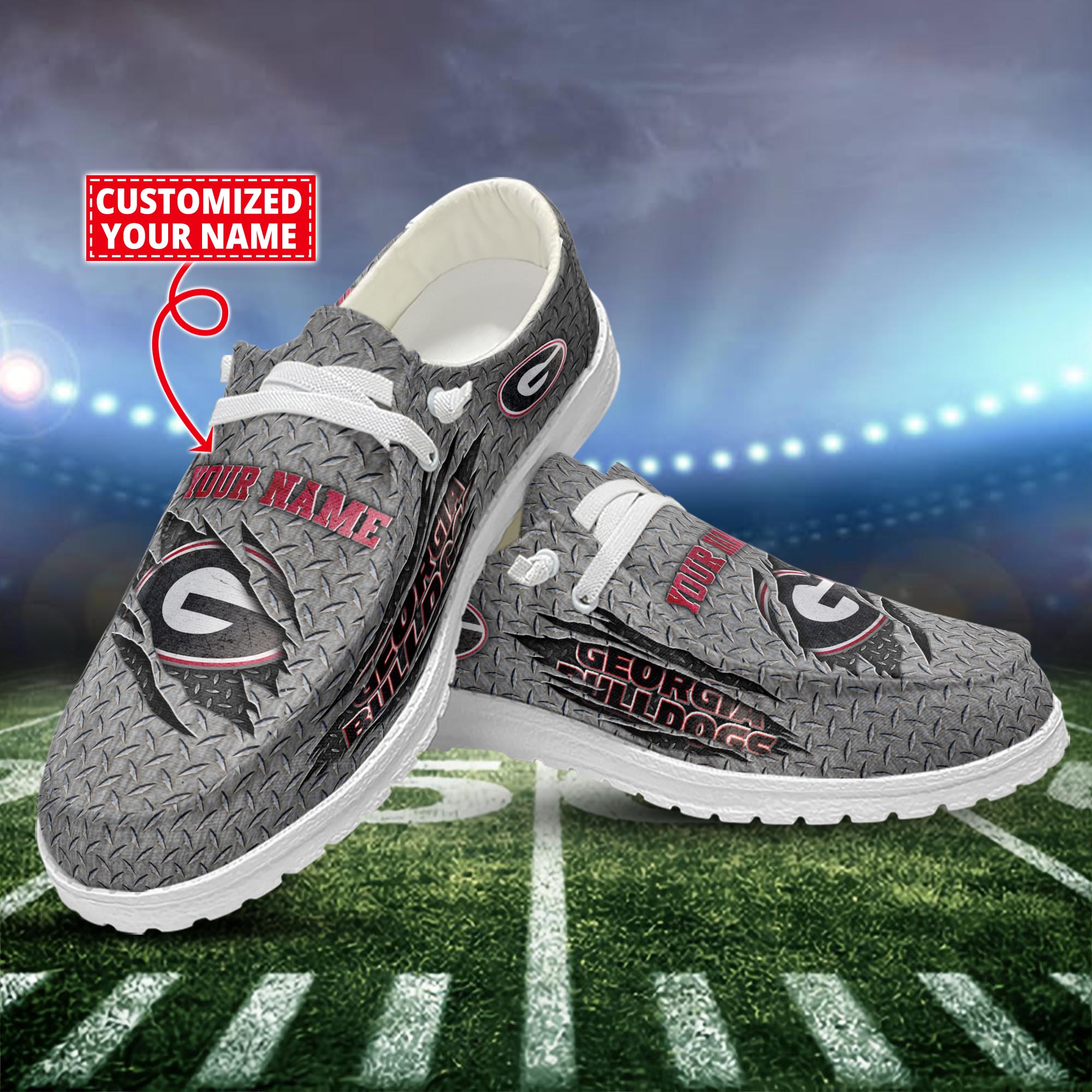 Georgia Bulldogs Dude Shoes Custom Name  New Arrivals H52609