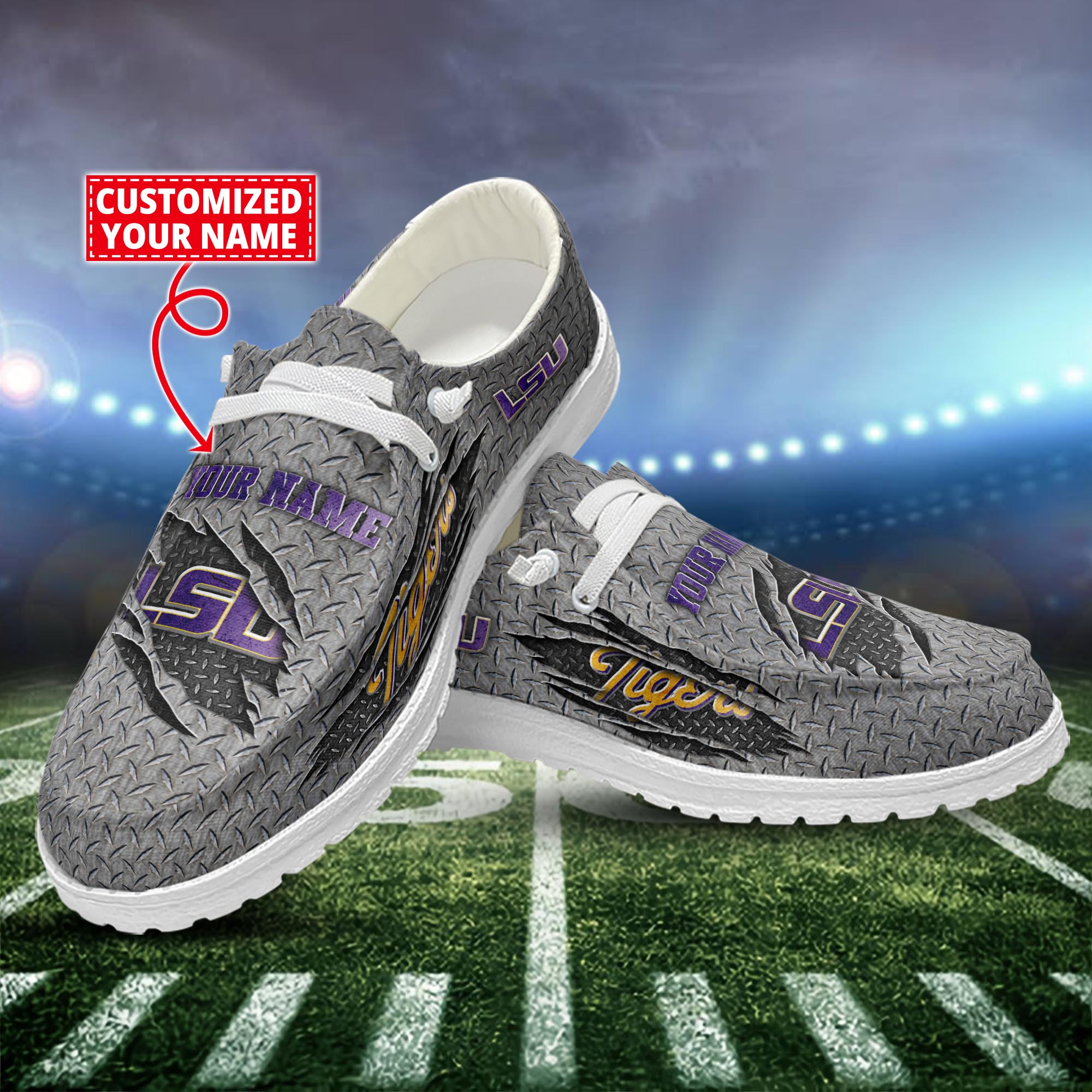 LSU TIGERS Dude Shoes Custom Name  New Arrivals H52609