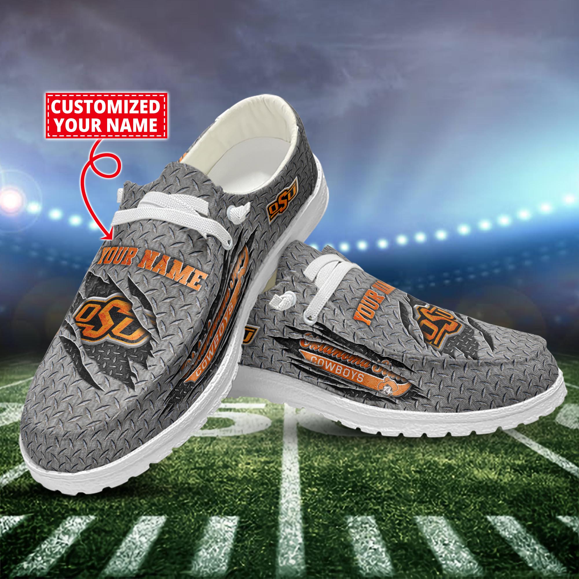 Oklahoma State Cowboys Dude Shoes Custom Name  New Arrivals H52609