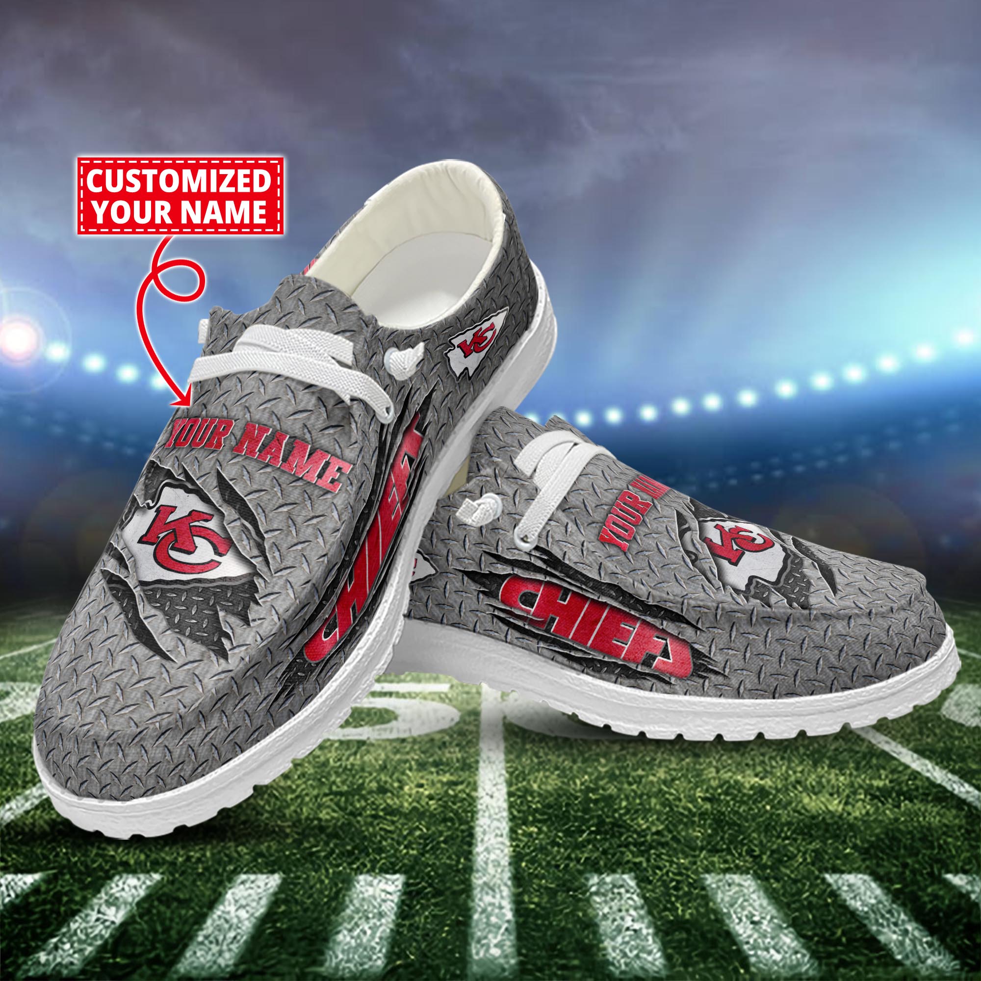 Kansas City Chiefs Dude Shoes Custom Name  New Arrivals H52609