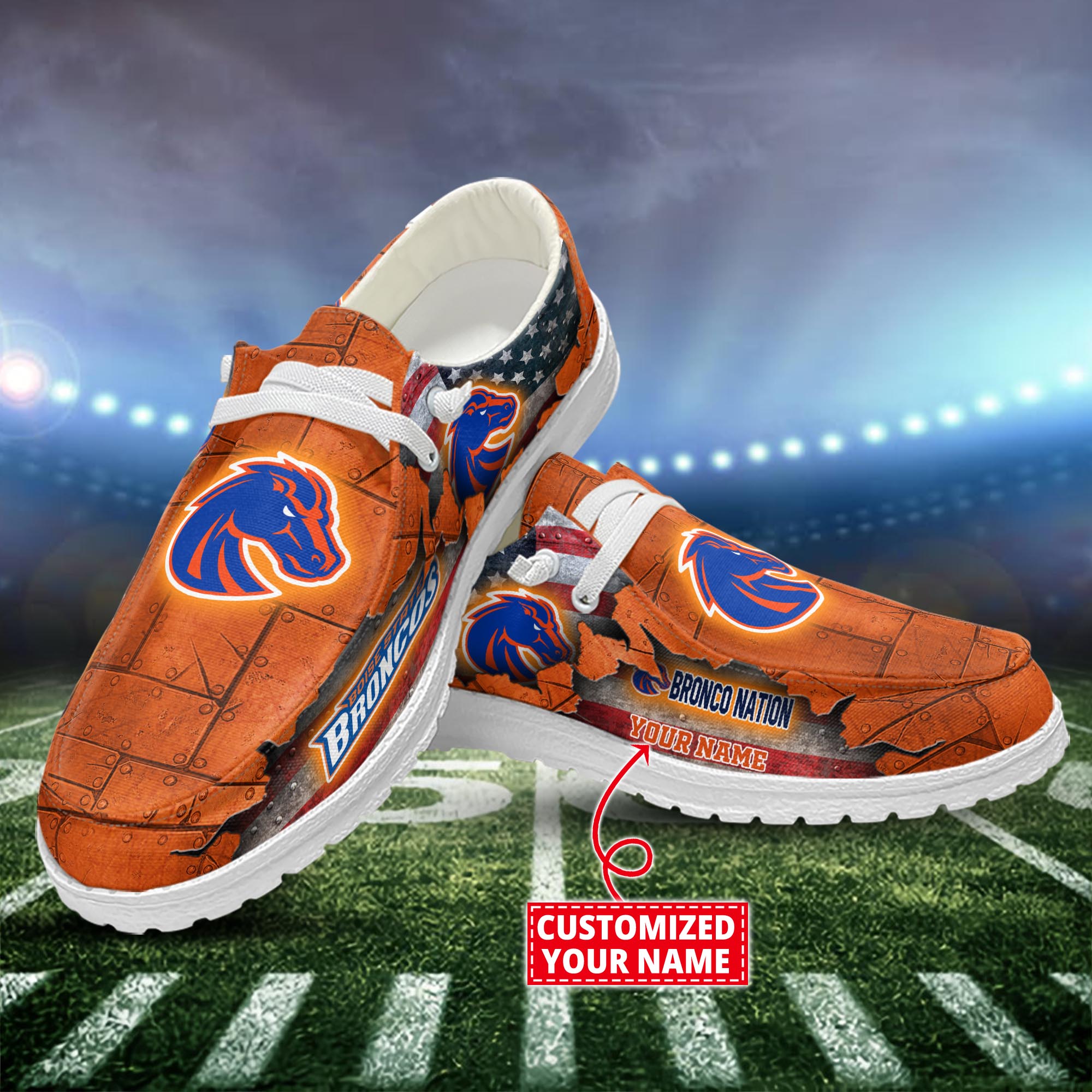 Boise State Broncos Dude Shoes Custom Name  New Arrivals H52627