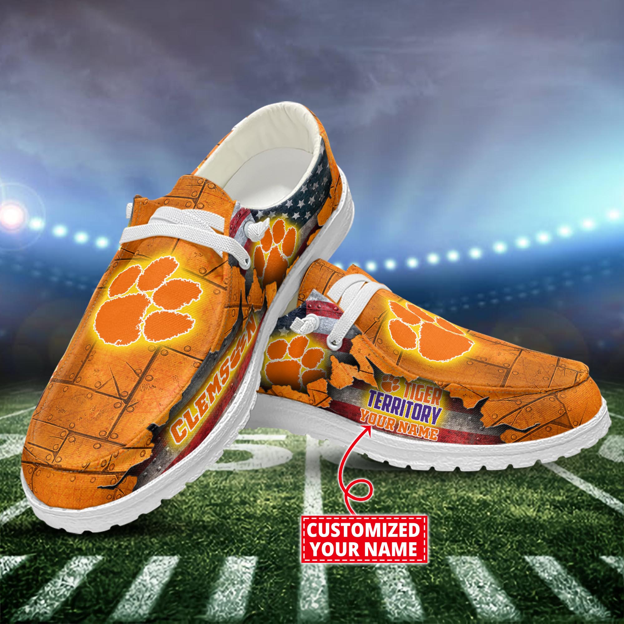 Clemson Tigers Dude Shoes Custom Name  New Arrivals H52627