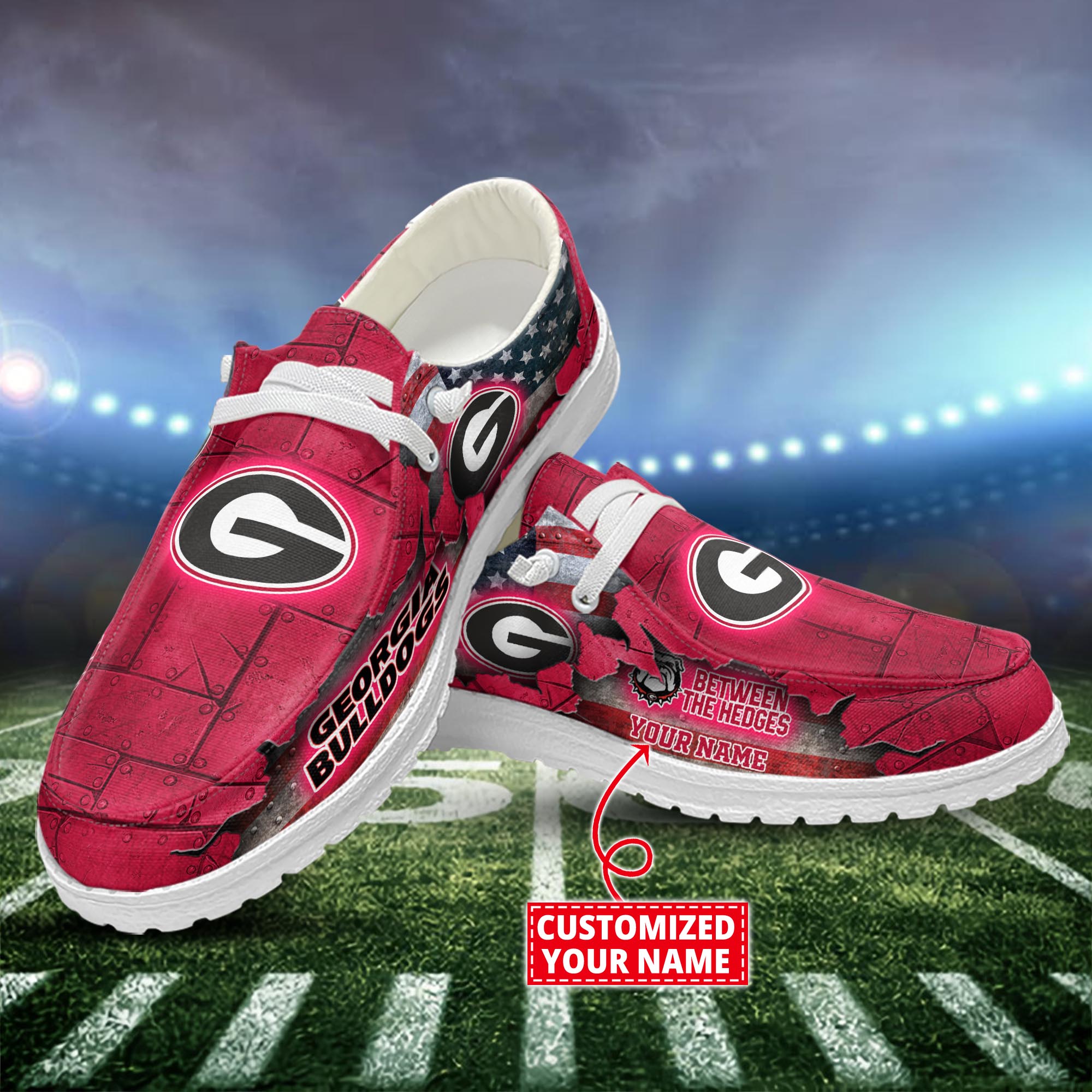 Georgia Bulldogs Dude Shoes Custom Name  New Arrivals H52627