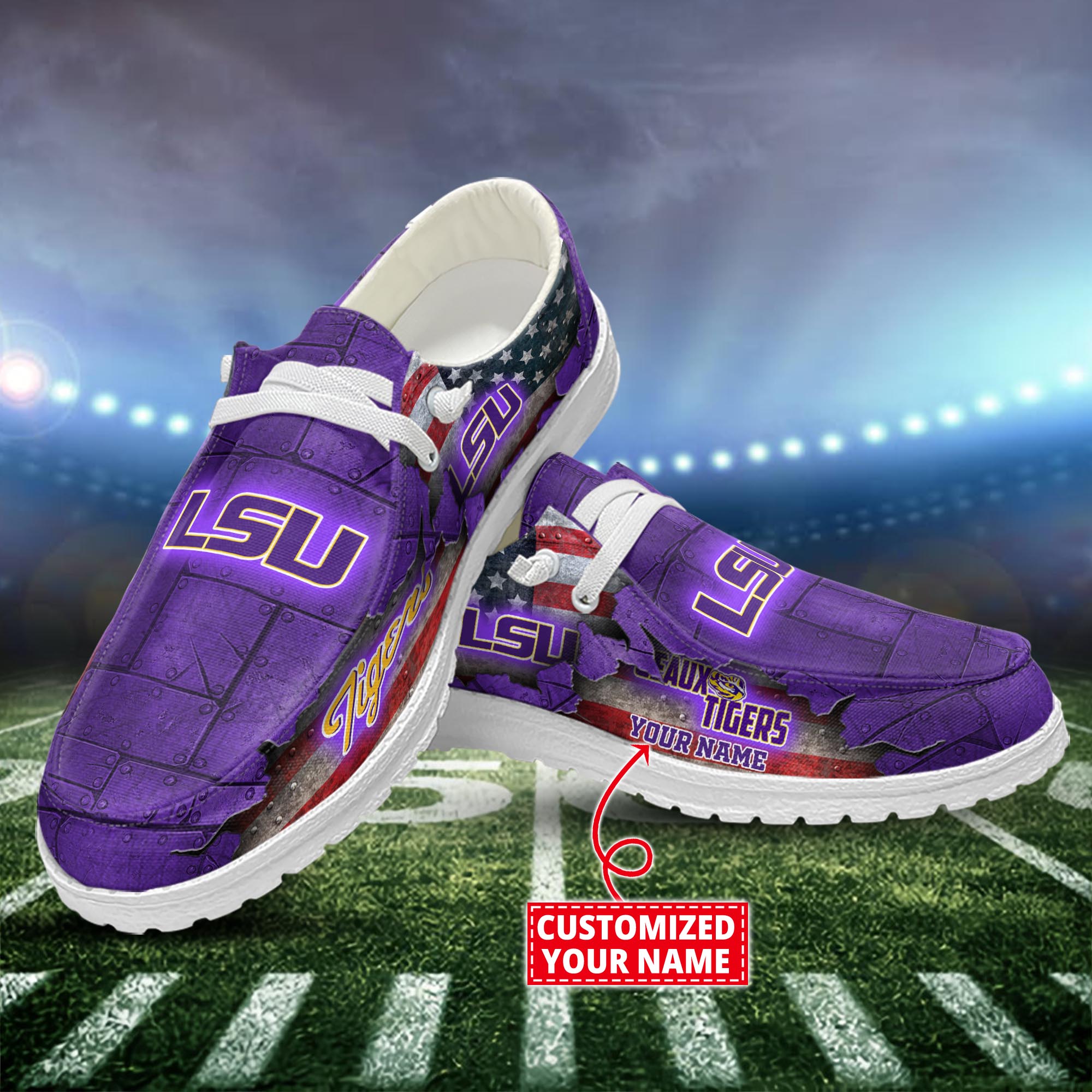 LSU TIGERS Dude Shoes Custom Name  New Arrivals H52627