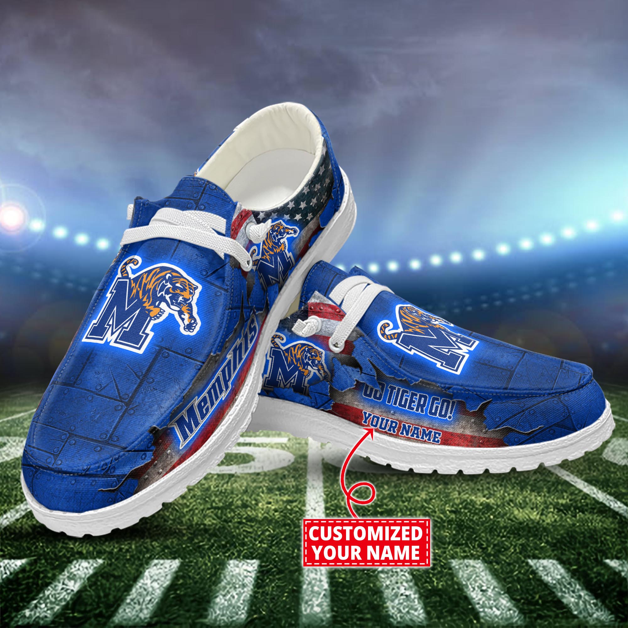 Memphis Tigers Dude Shoes Custom Name  New Arrivals H52627