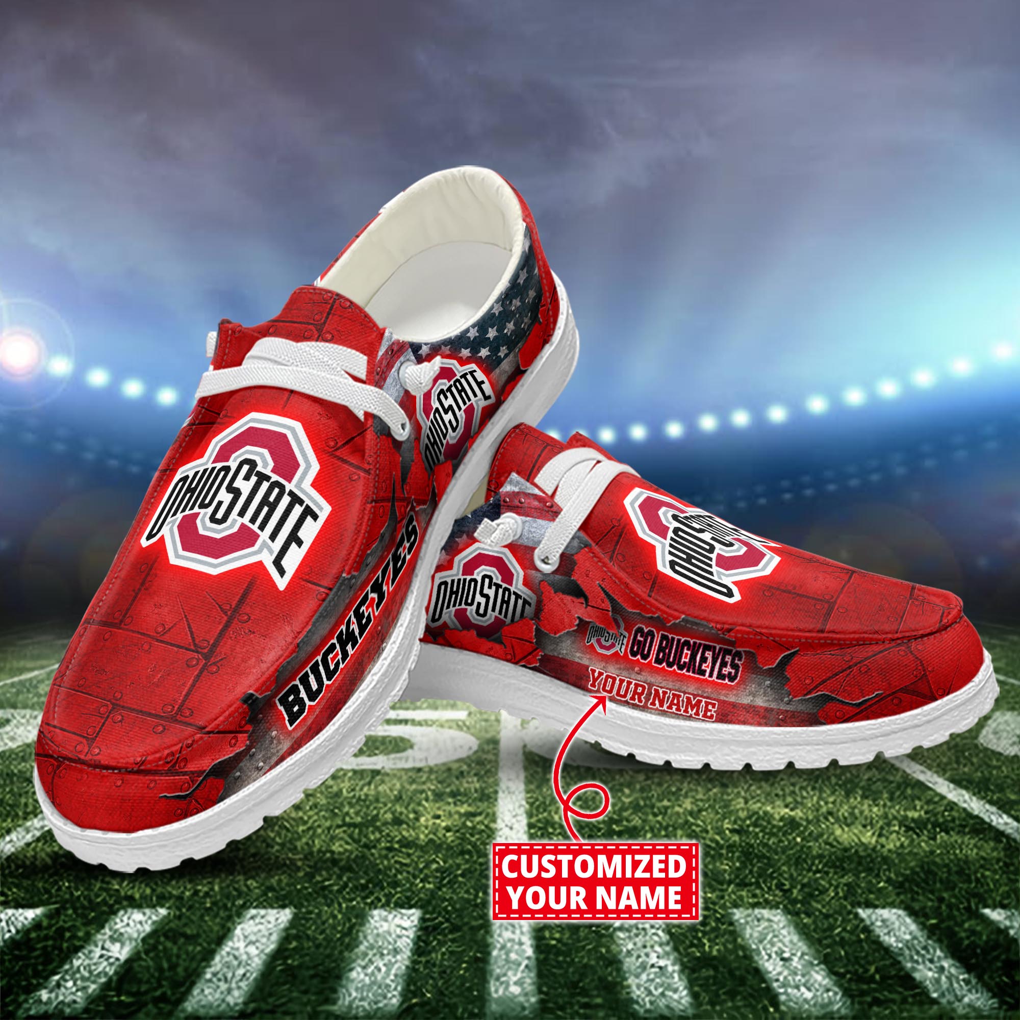 Ohio State Buckeyes Dude Shoes Custom Name  New Arrivals H52627