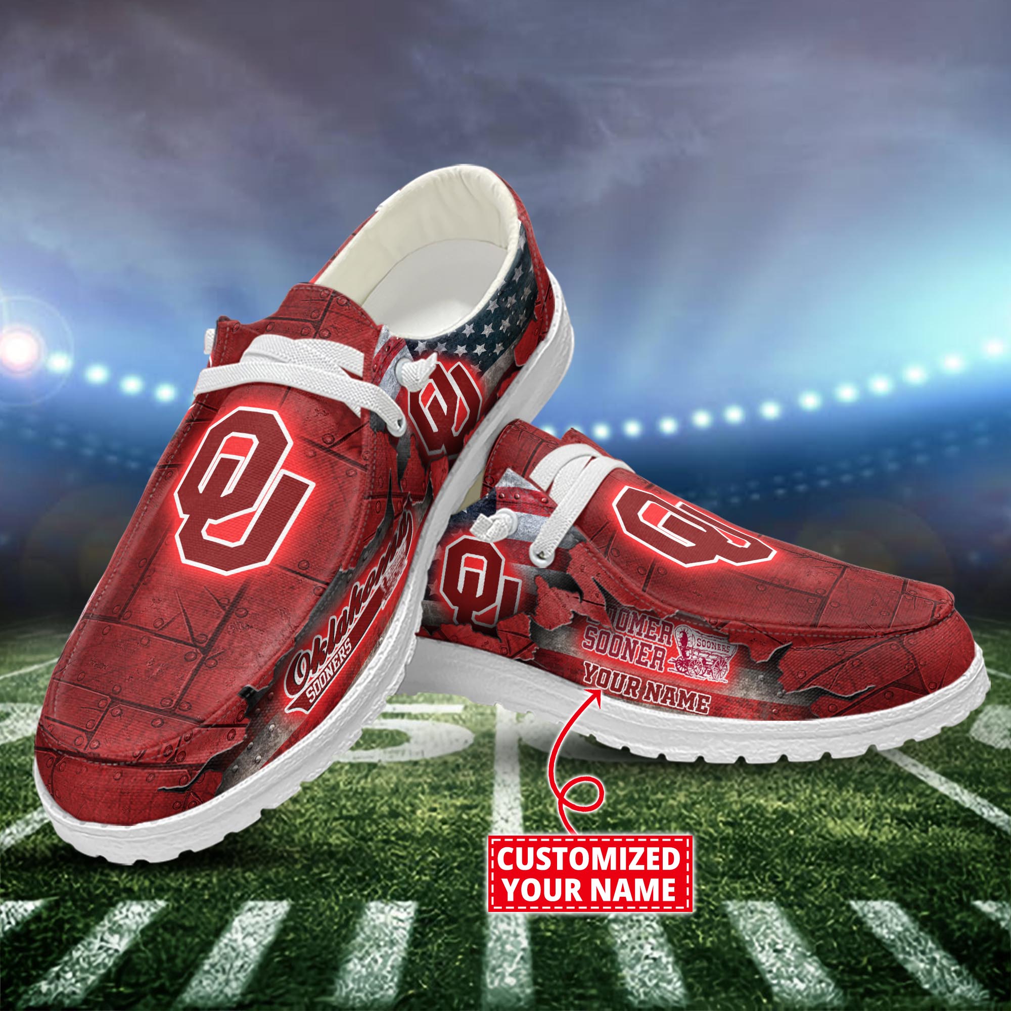 Oklahoma Sooners Dude Shoes Custom Name  New Arrivals H52627