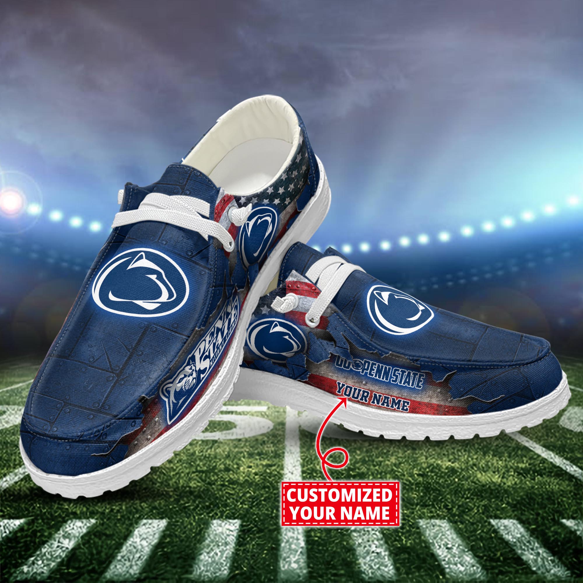 Penn State Nittany Lions Dude Shoes Custom Name  New Arrivals H52627