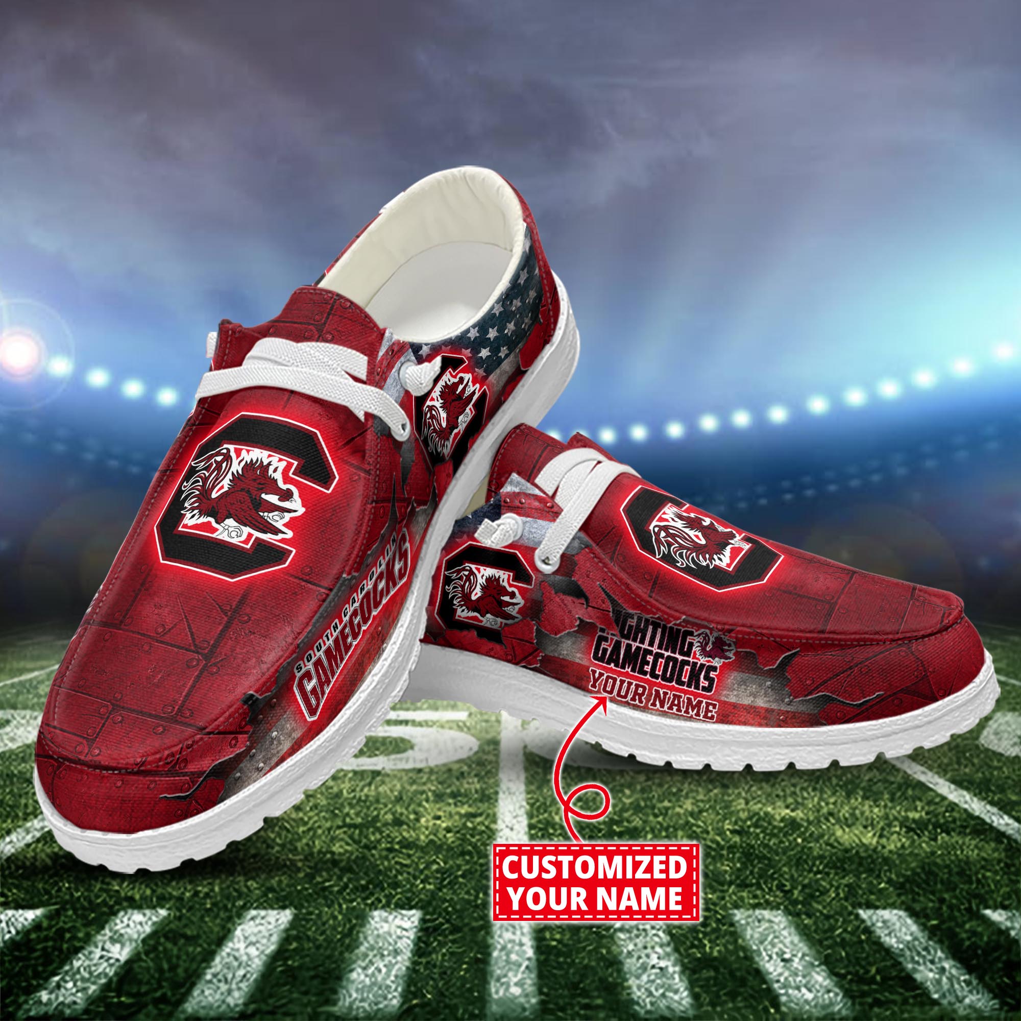 South Carolina Gamecocks Dude Shoes Custom Name  New Arrivals H52627