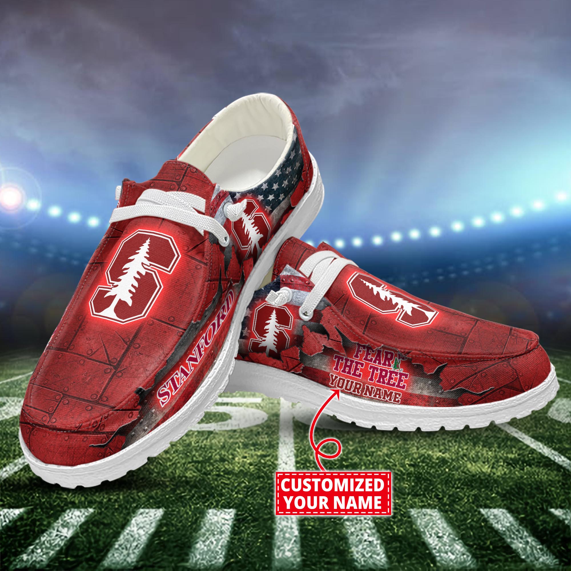 Stanford Cardinal Dude Shoes Custom Name  New Arrivals H52627