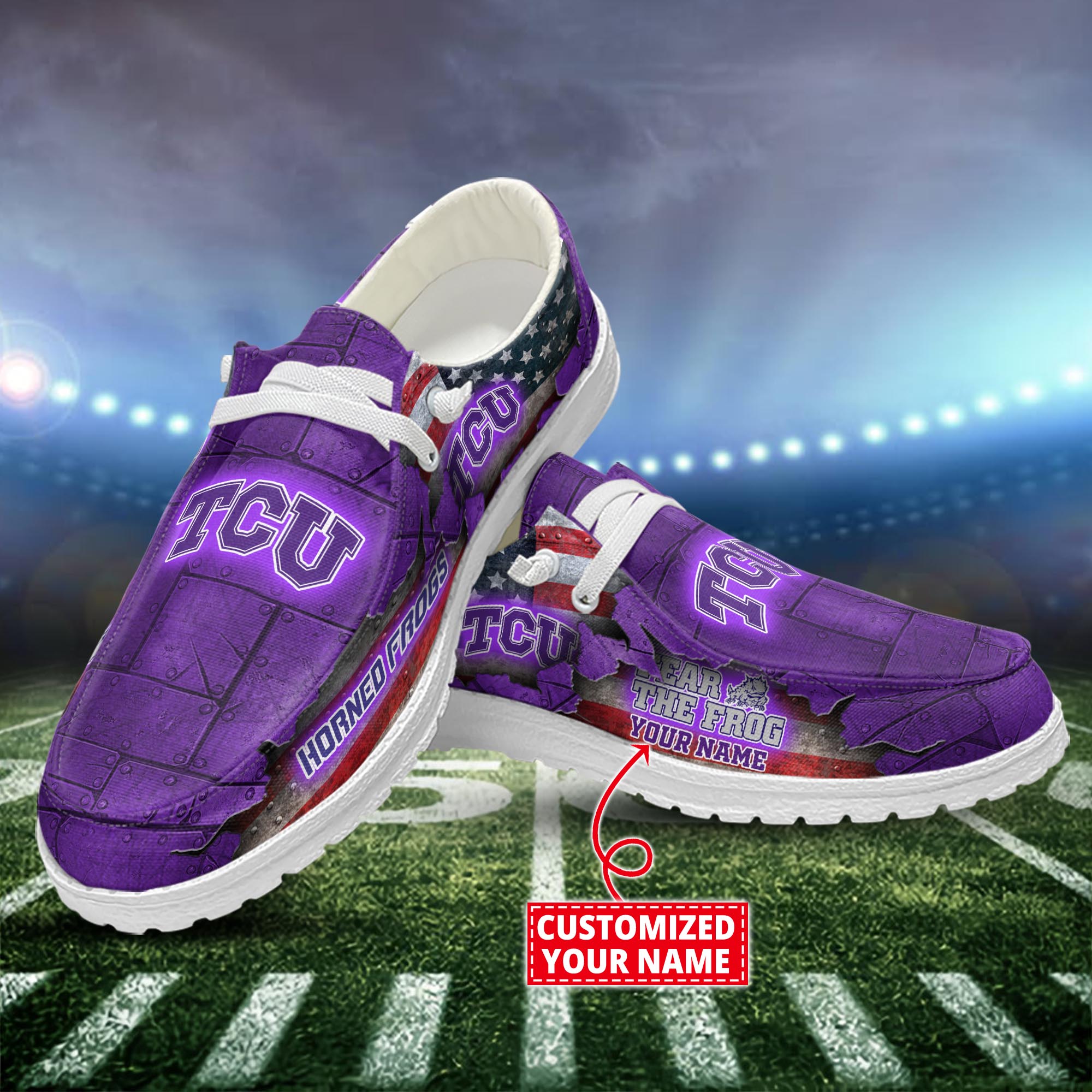 TCU Horned Frogs Dude Shoes Custom Name  New Arrivals H52627