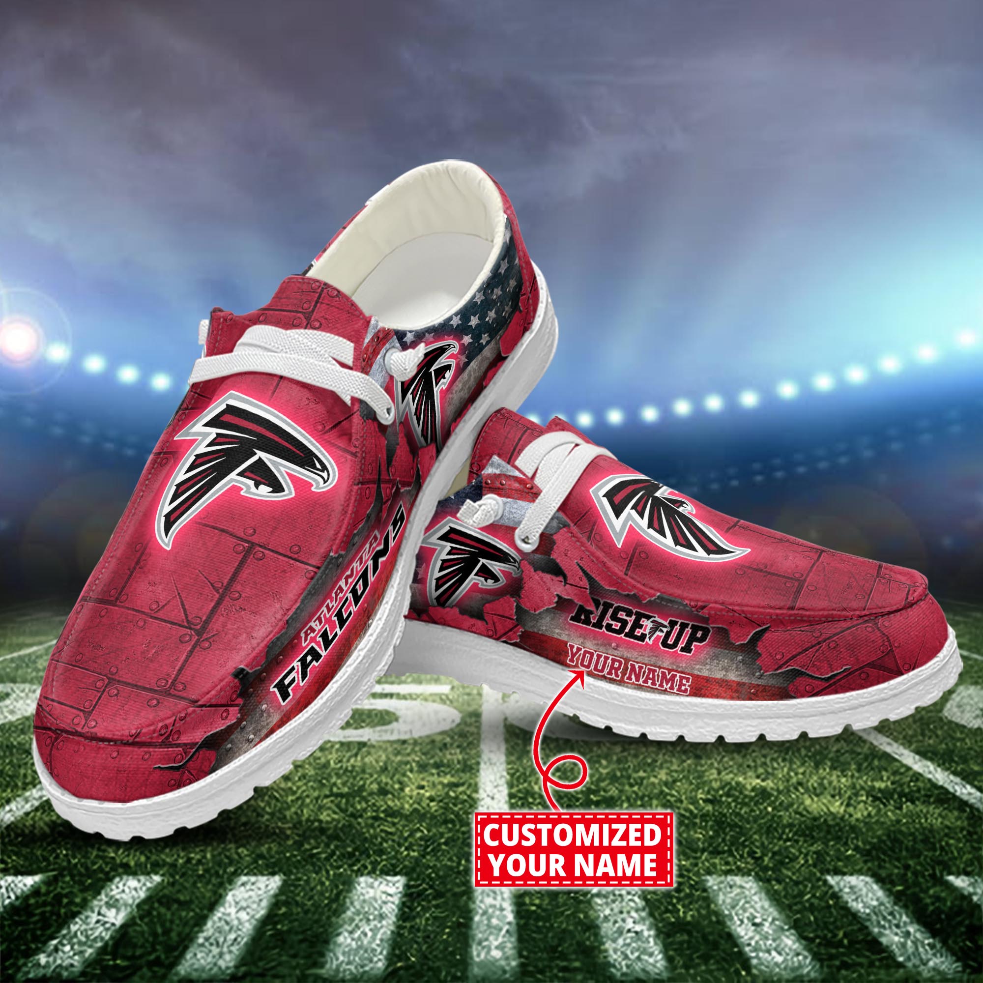 Atlanta Falcons Dude Shoes Custom Name  New Arrivals H52627