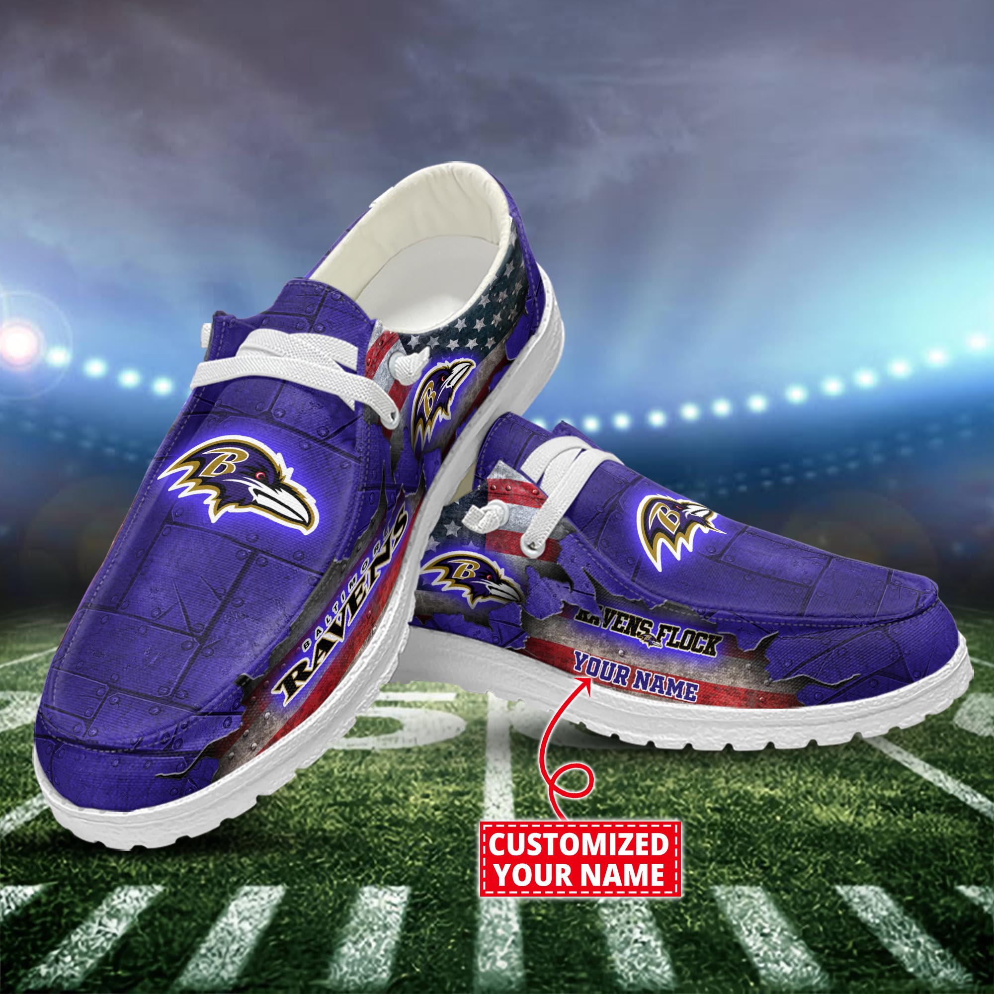 Baltimore Ravens Dude Shoes Custom Name  New Arrivals H52627