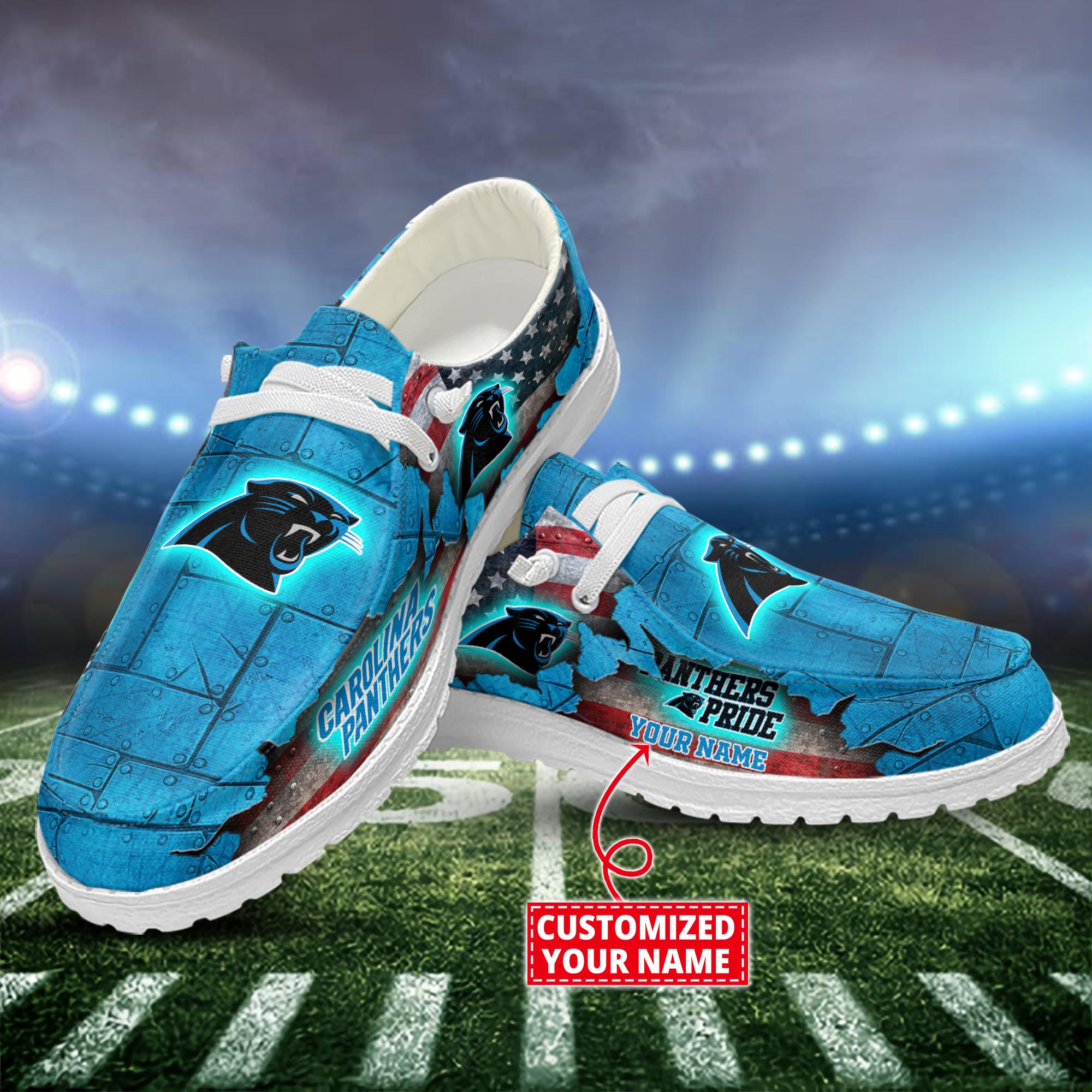 Carolina Panthers Dude Shoes Custom Name  New Arrivals H52627