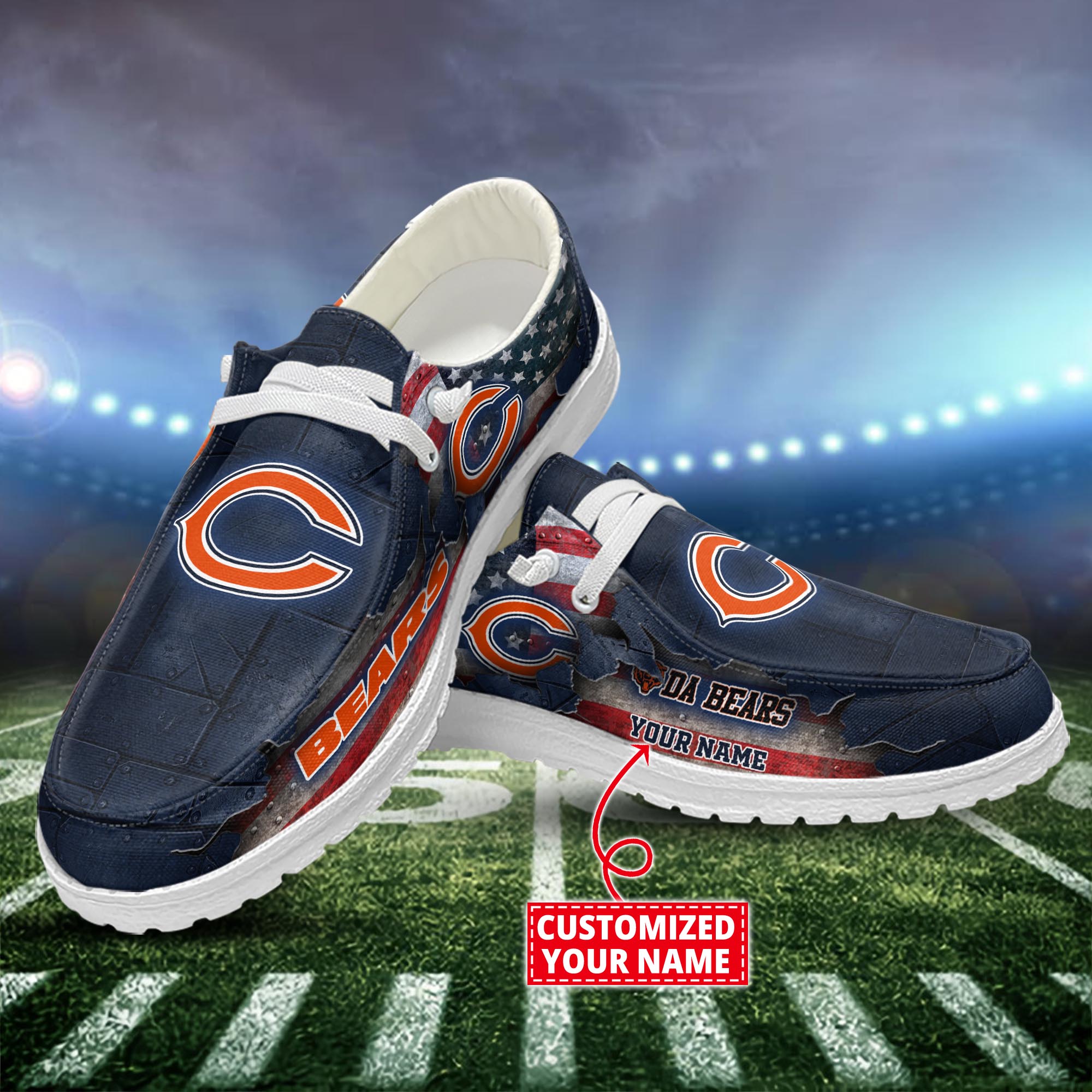 Chicago Bears Dude Shoes Custom Name  New Arrivals H52627