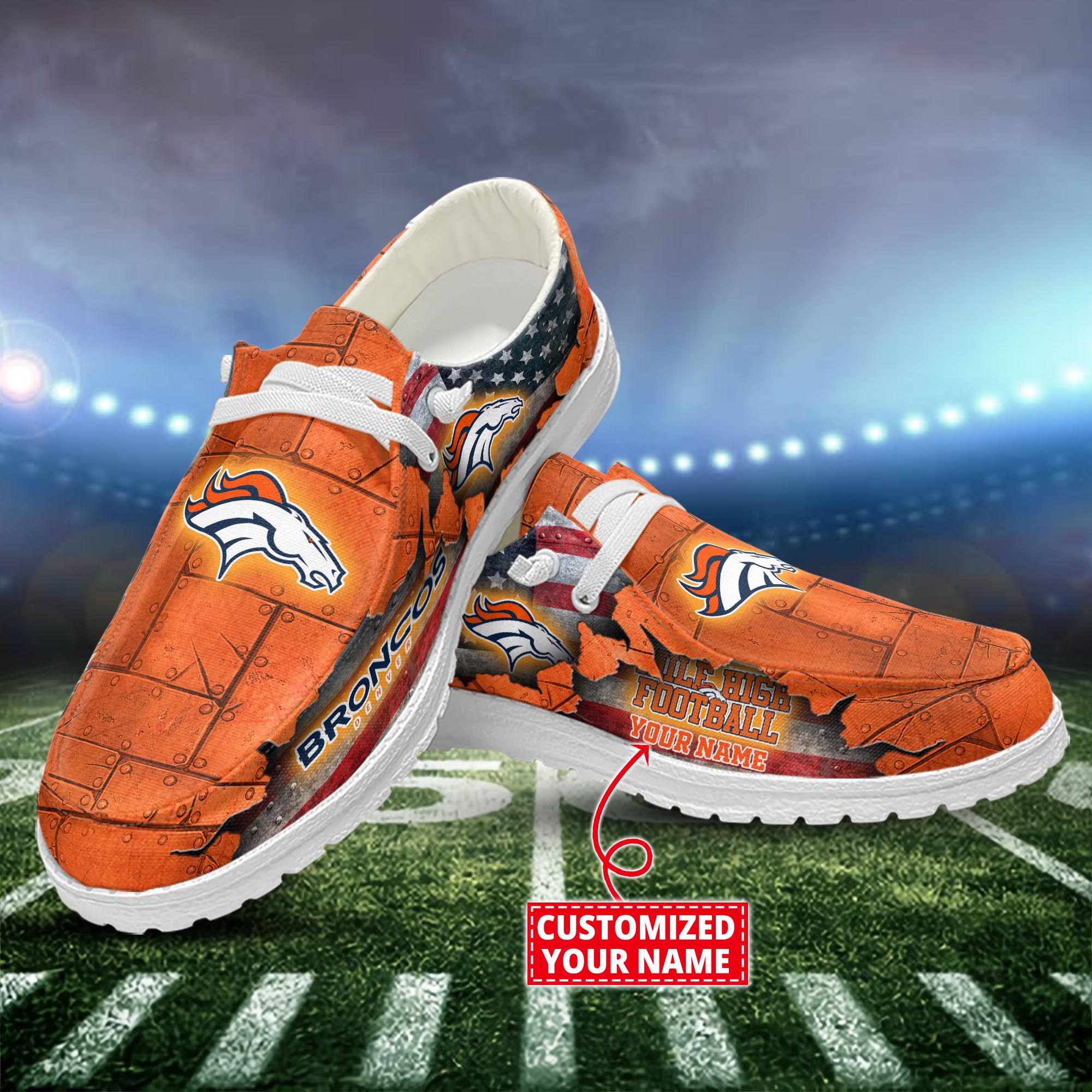 Denver Broncos Dude Shoes Custom Name  New Arrivals H52627