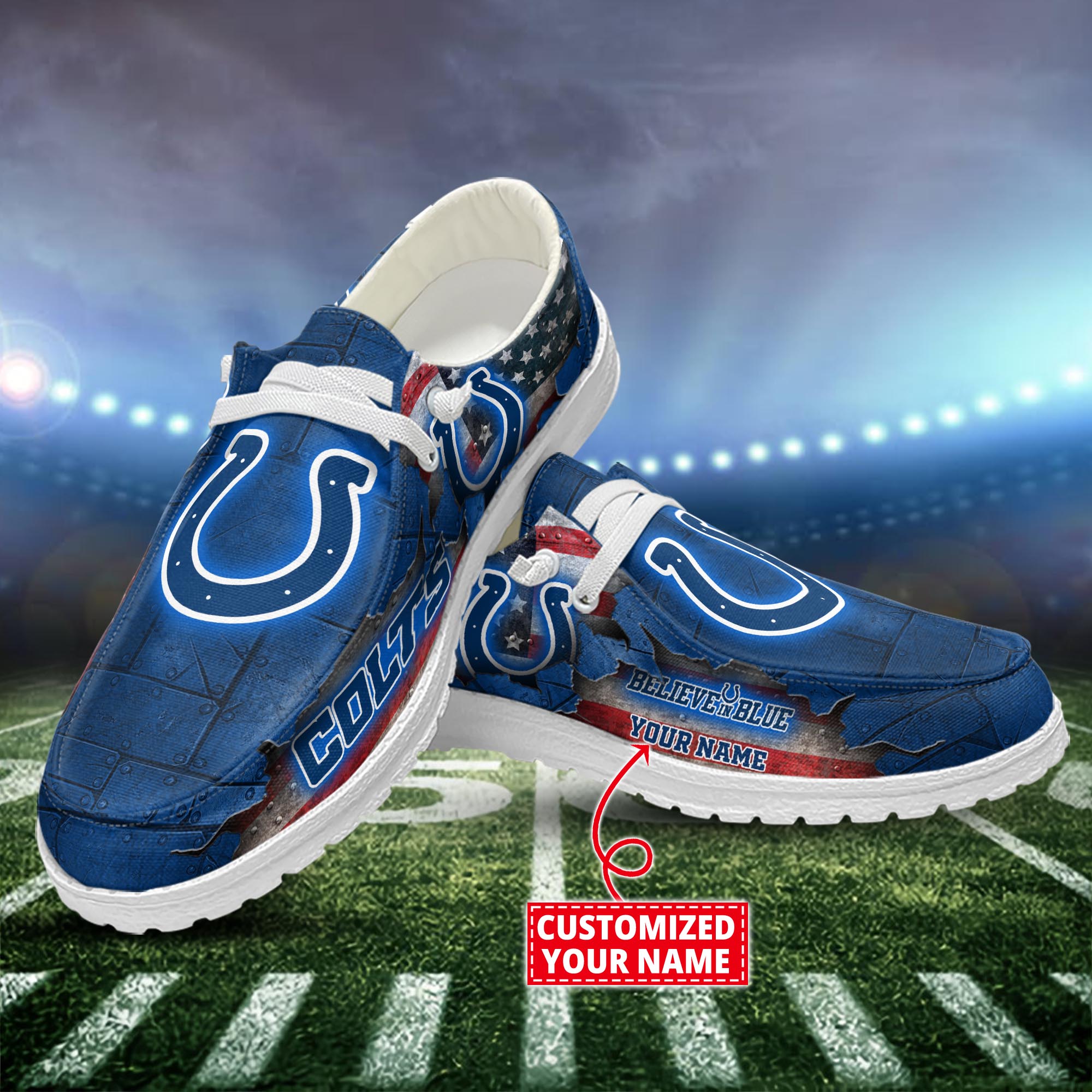 Indianapolis Colts Dude Shoes Custom Name  New Arrivals H52627