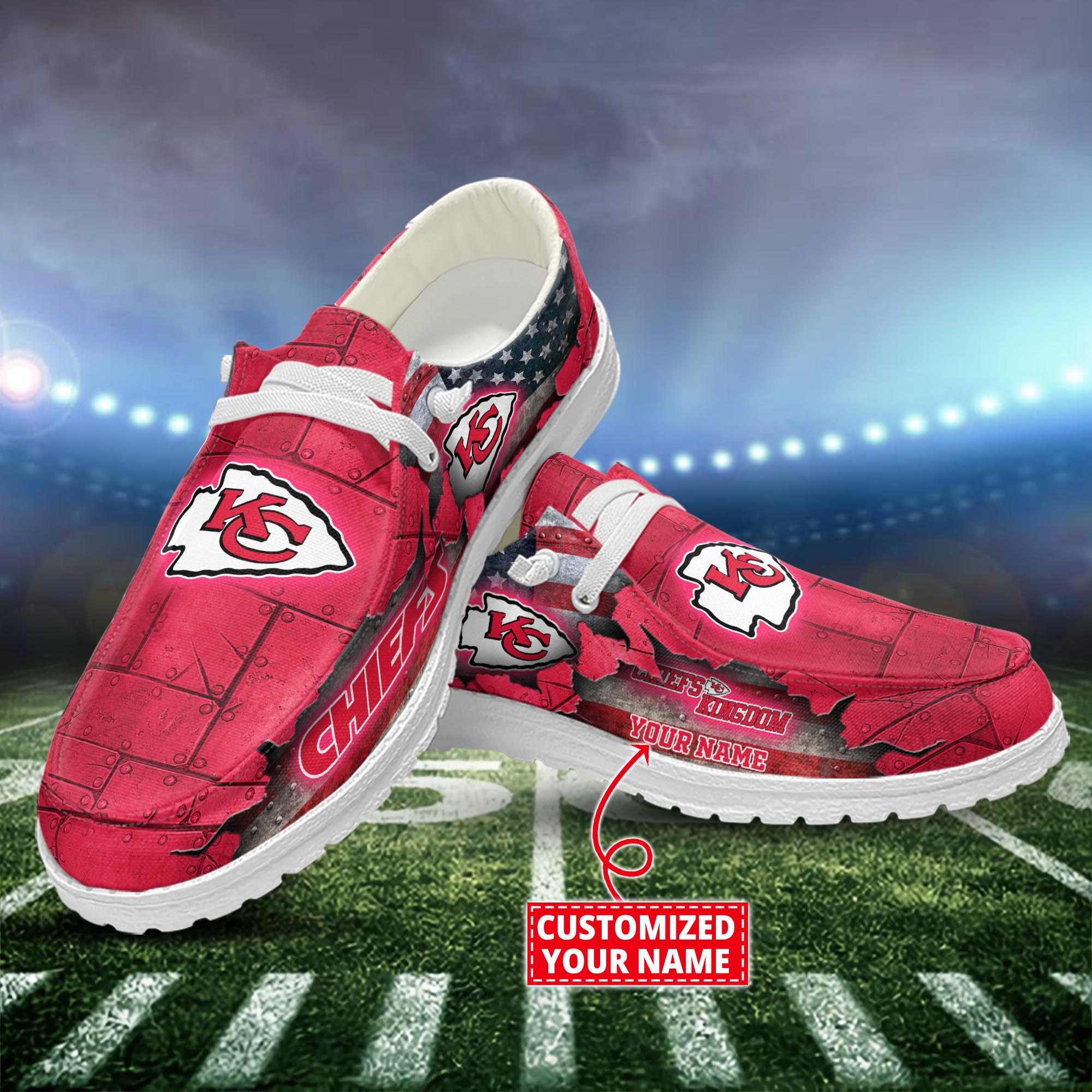 Kansas City Chiefs Dude Shoes Custom Name  New Arrivals H52627