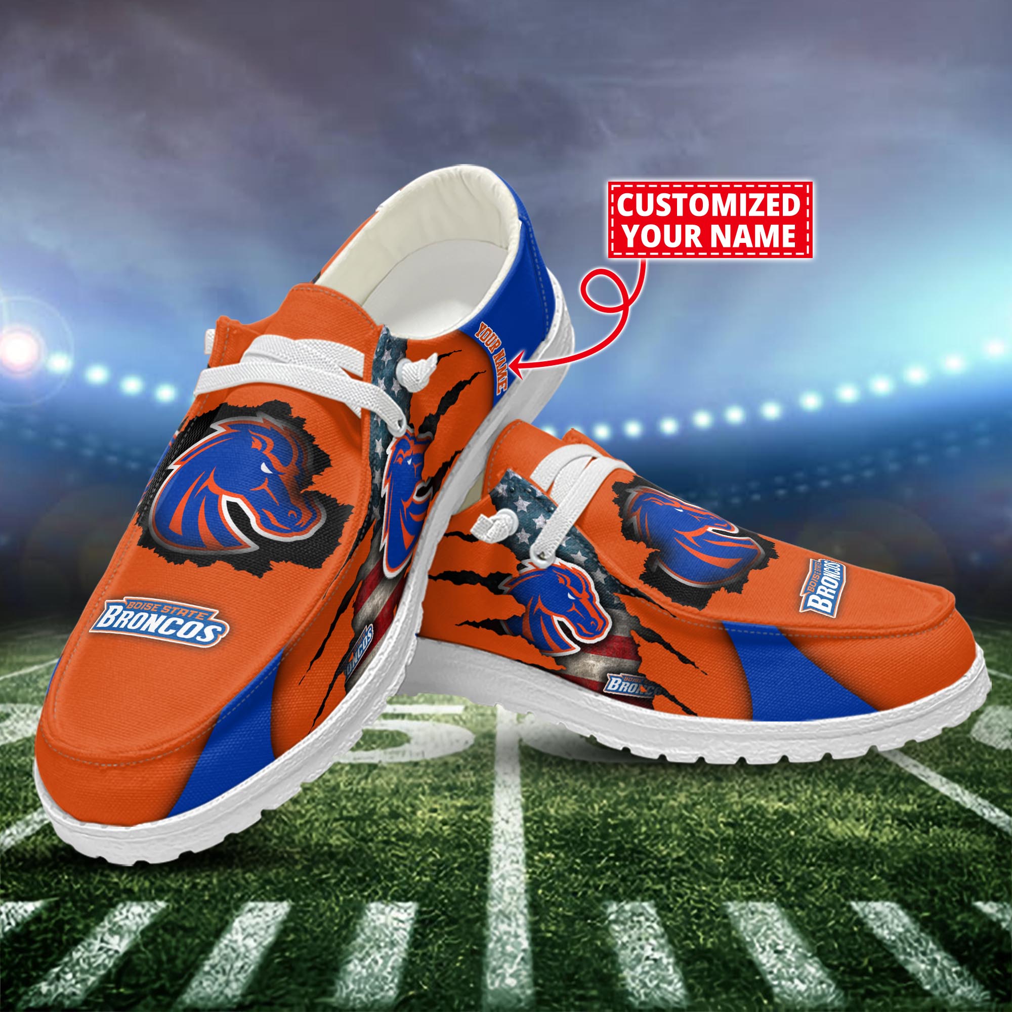 Boise State Broncos Dude Shoes Custom Name  New Arrivals H52628