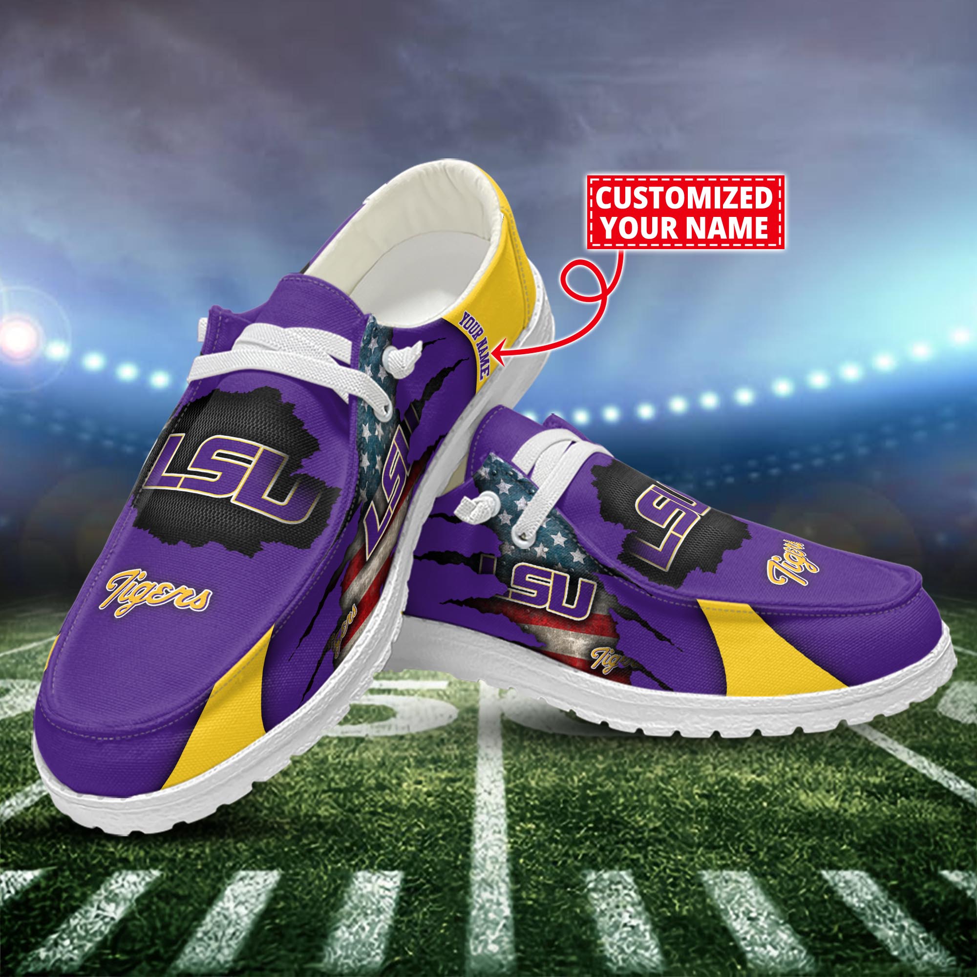 LSU TIGERS Dude Shoes Custom Name  New Arrivals H52628