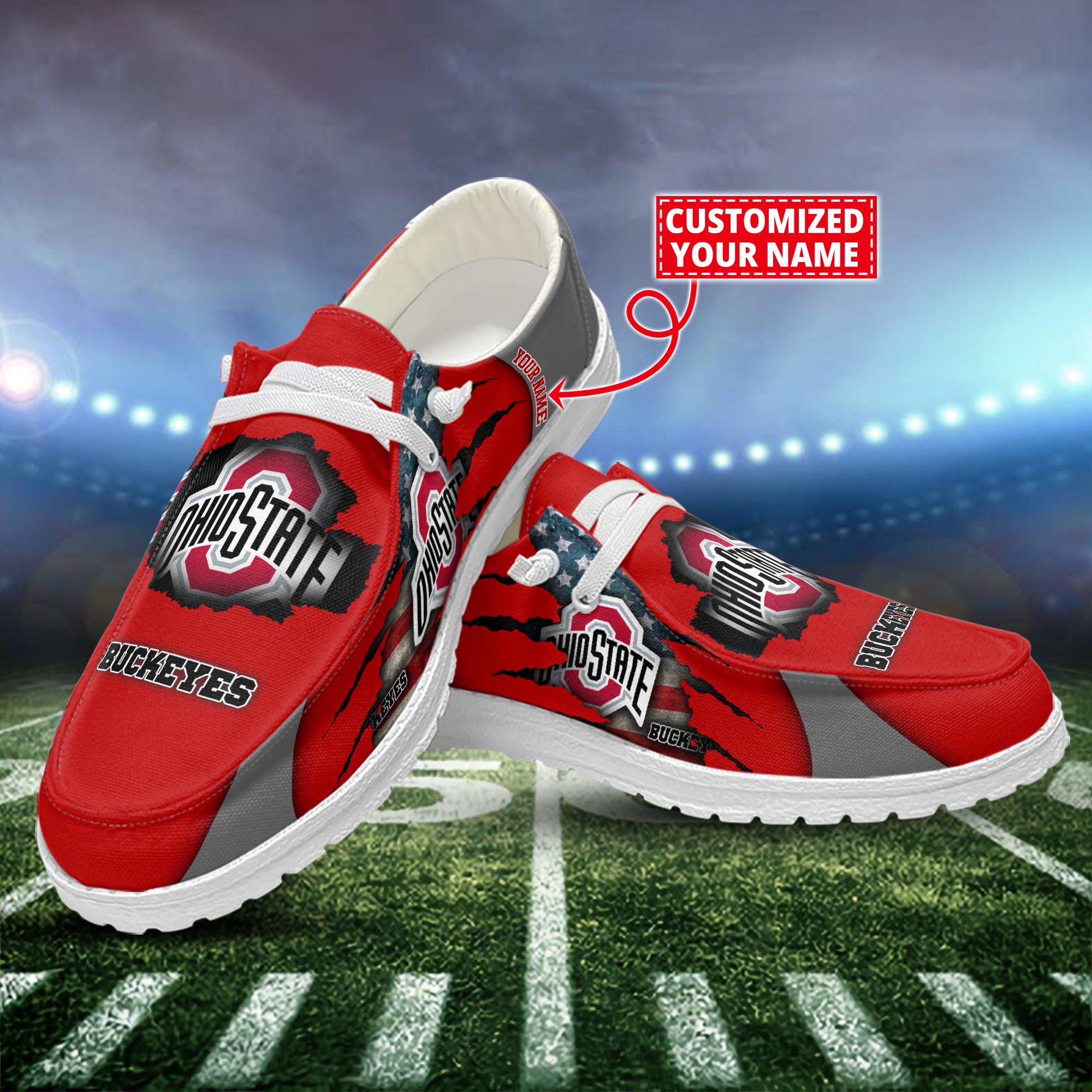 Ohio State Buckeyes Dude Shoes Custom Name  New Arrivals H52628