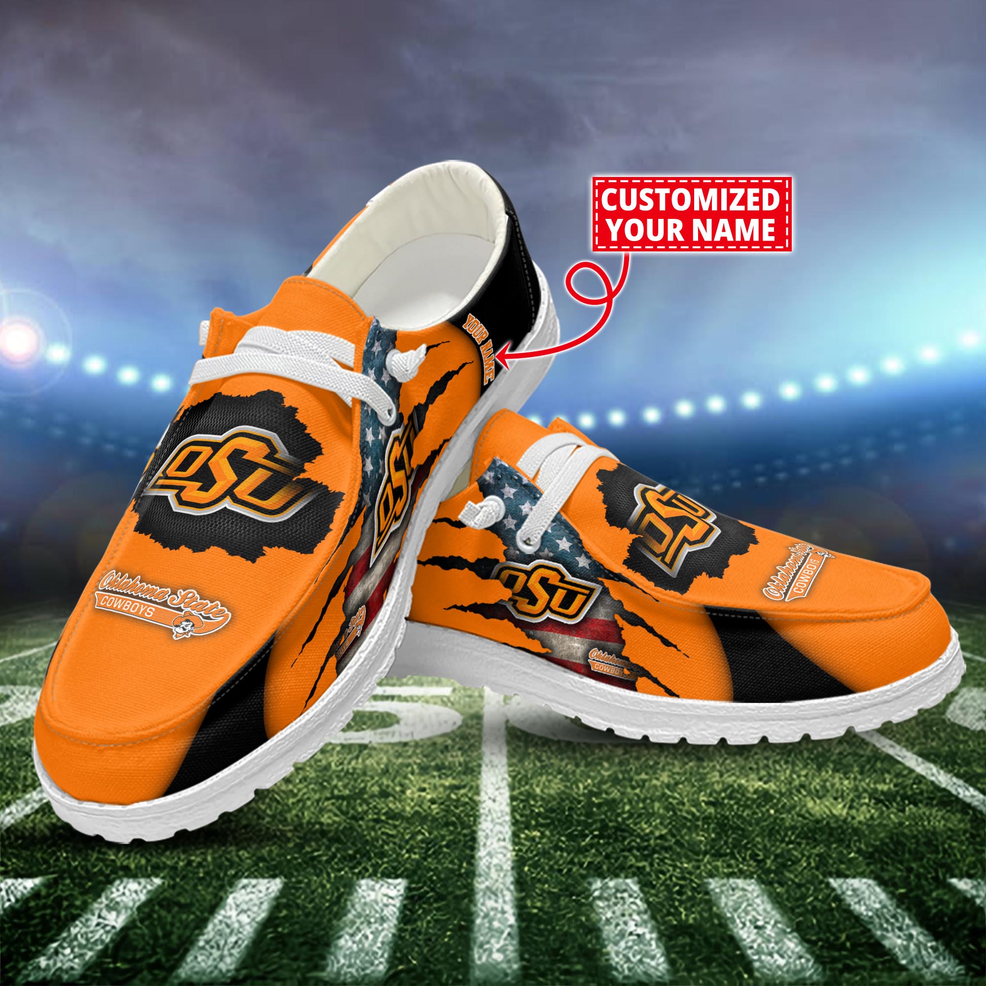 Oklahoma State Cowboys Dude Shoes Custom Name  New Arrivals H52628