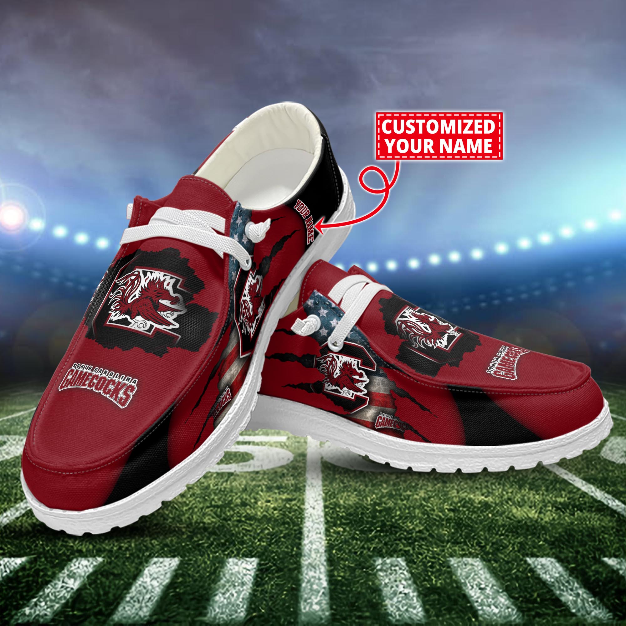 South Carolina Gamecocks Dude Shoes Custom Name  New Arrivals H52628