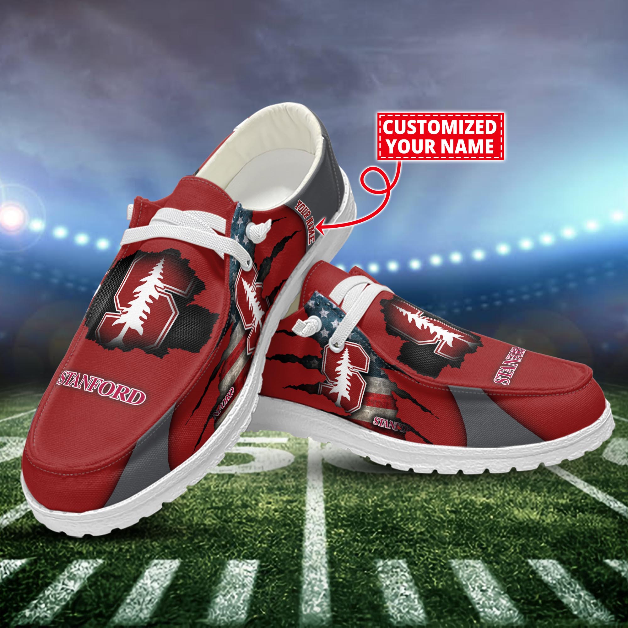 Stanford Cardinal Dude Shoes Custom Name  New Arrivals H52628