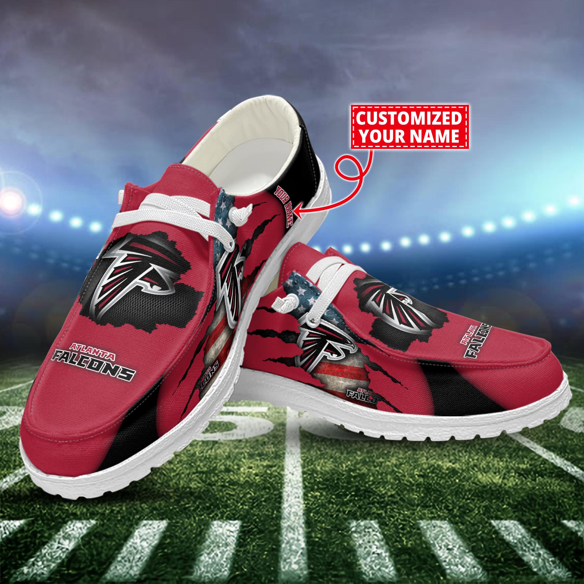 Atlanta Falcons Dude Shoes Custom Name  New Arrivals H52628