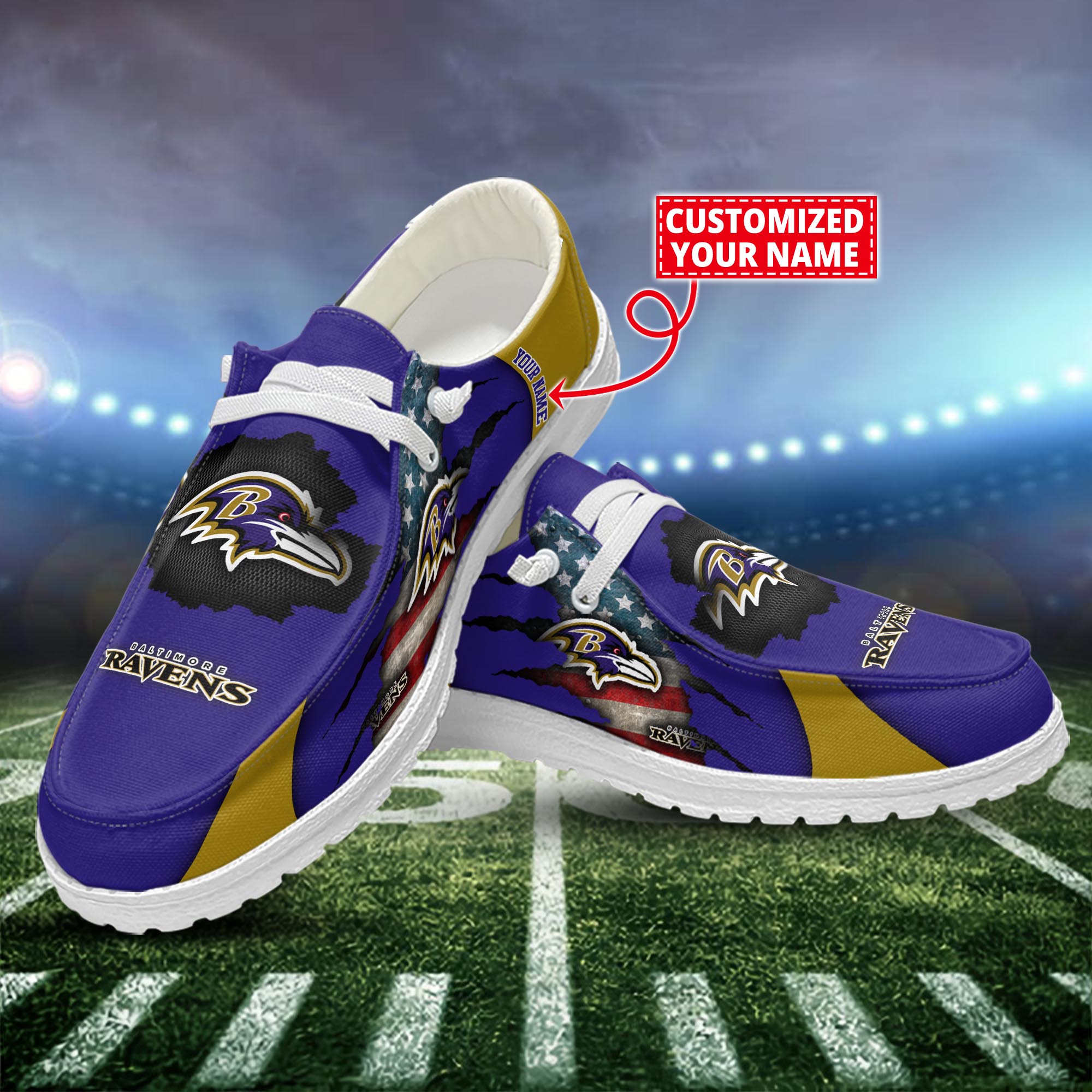 Baltimore Ravens Dude Shoes Custom Name  New Arrivals H52628