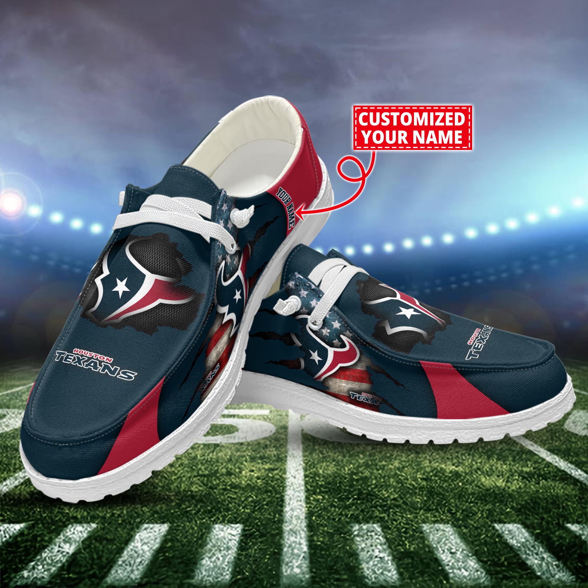 Houston Texans Dude Shoes Custom Name  New Arrivals H52628